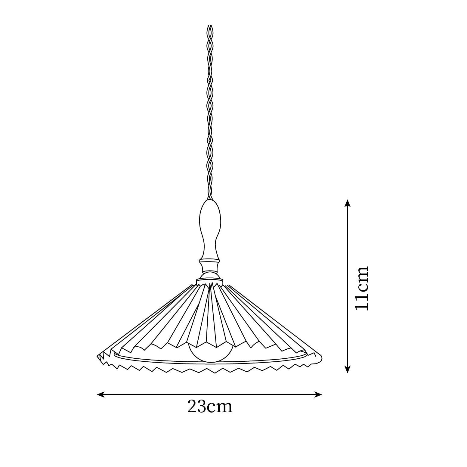 Prairie Suspension en Noyer à Abat-jour Plissé - Neutralighting