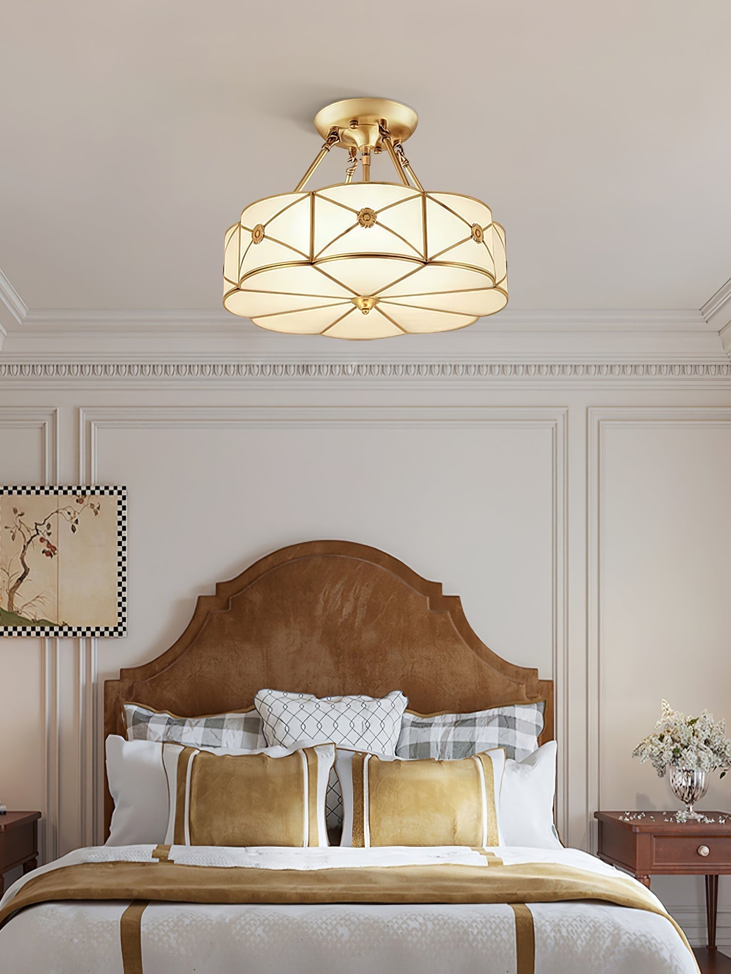 Solara Plafonnier Laiton Coquille Dépoli Classique - Neutralighting