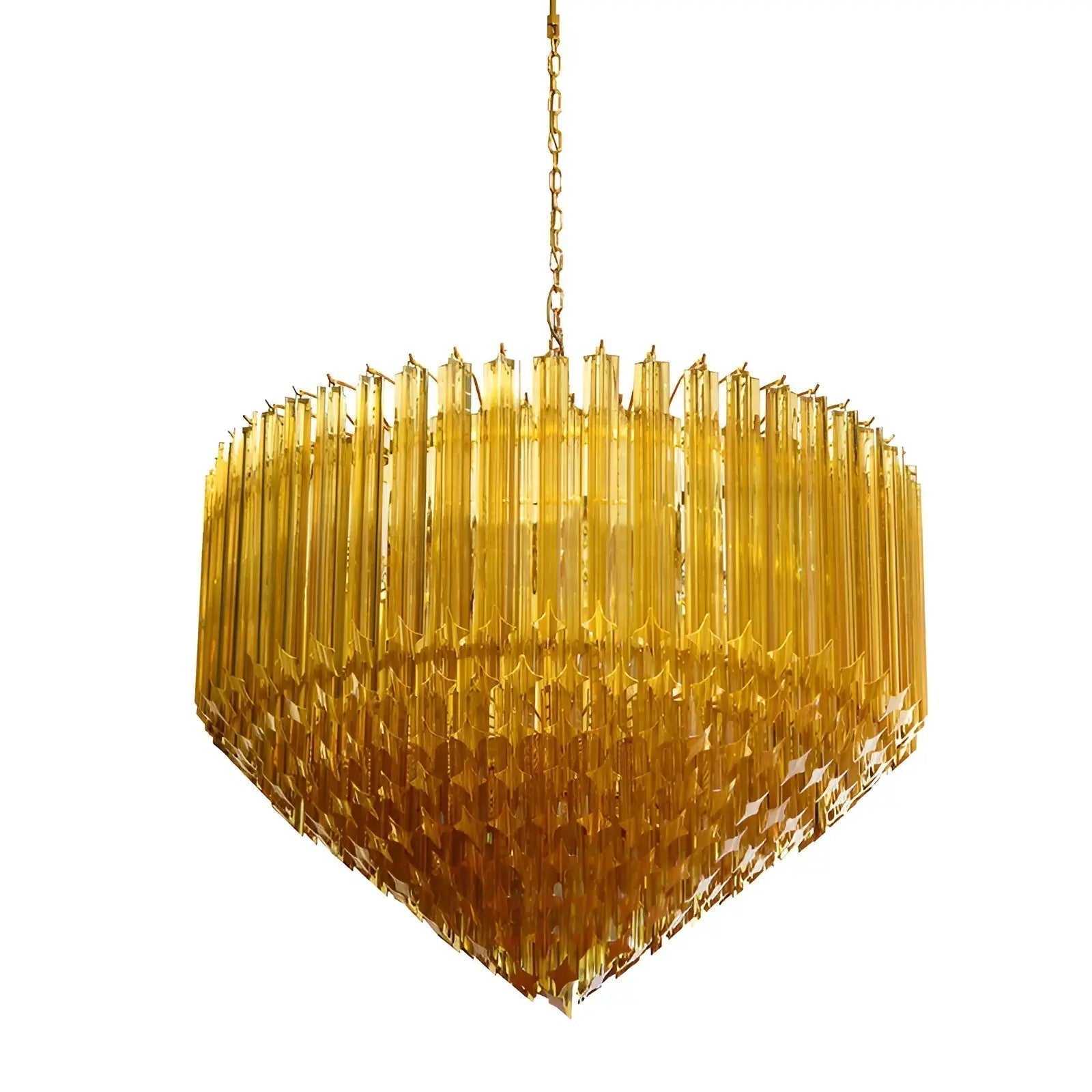 Aurora Chandelier Amber Murano Glass Prism Grand Art - Letslighting