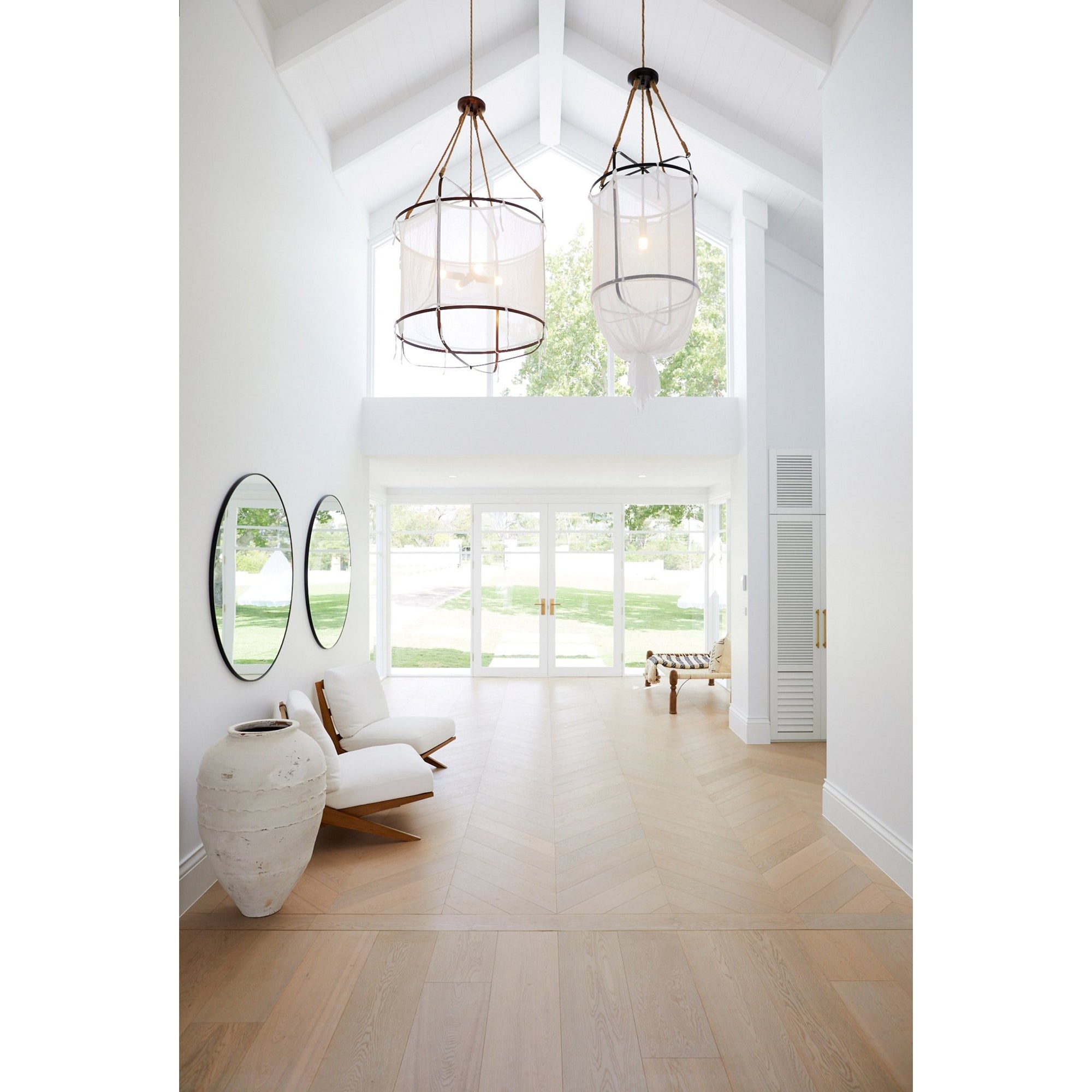 Erina Chandelier Moderne en Lin et Métal - Neutralighting