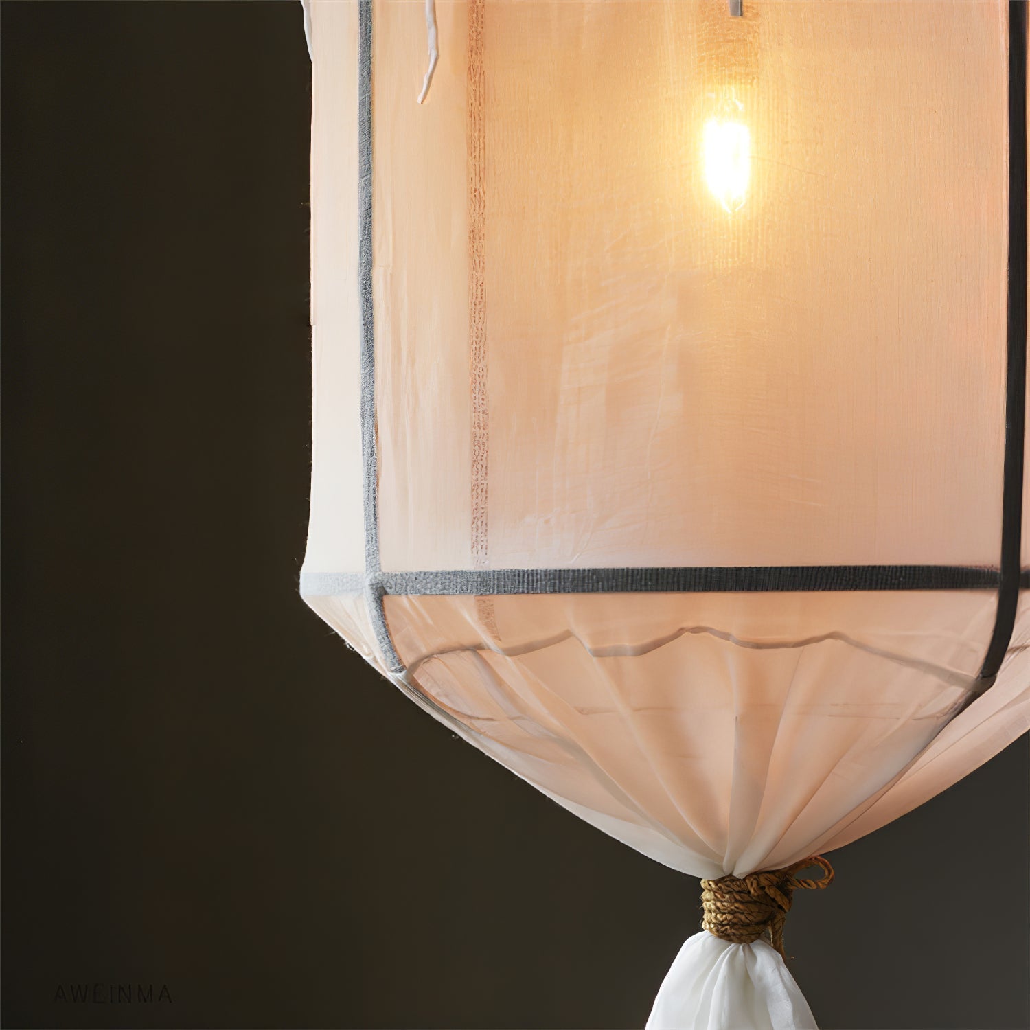 Erina Chandelier Moderne en Lin et Métal - Neutralighting