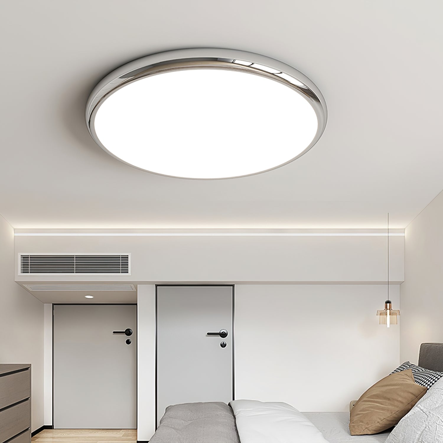 Aurdoreth LED Modern Minimalist Metal Flush Mount Ceiling Light - Lamp Copper