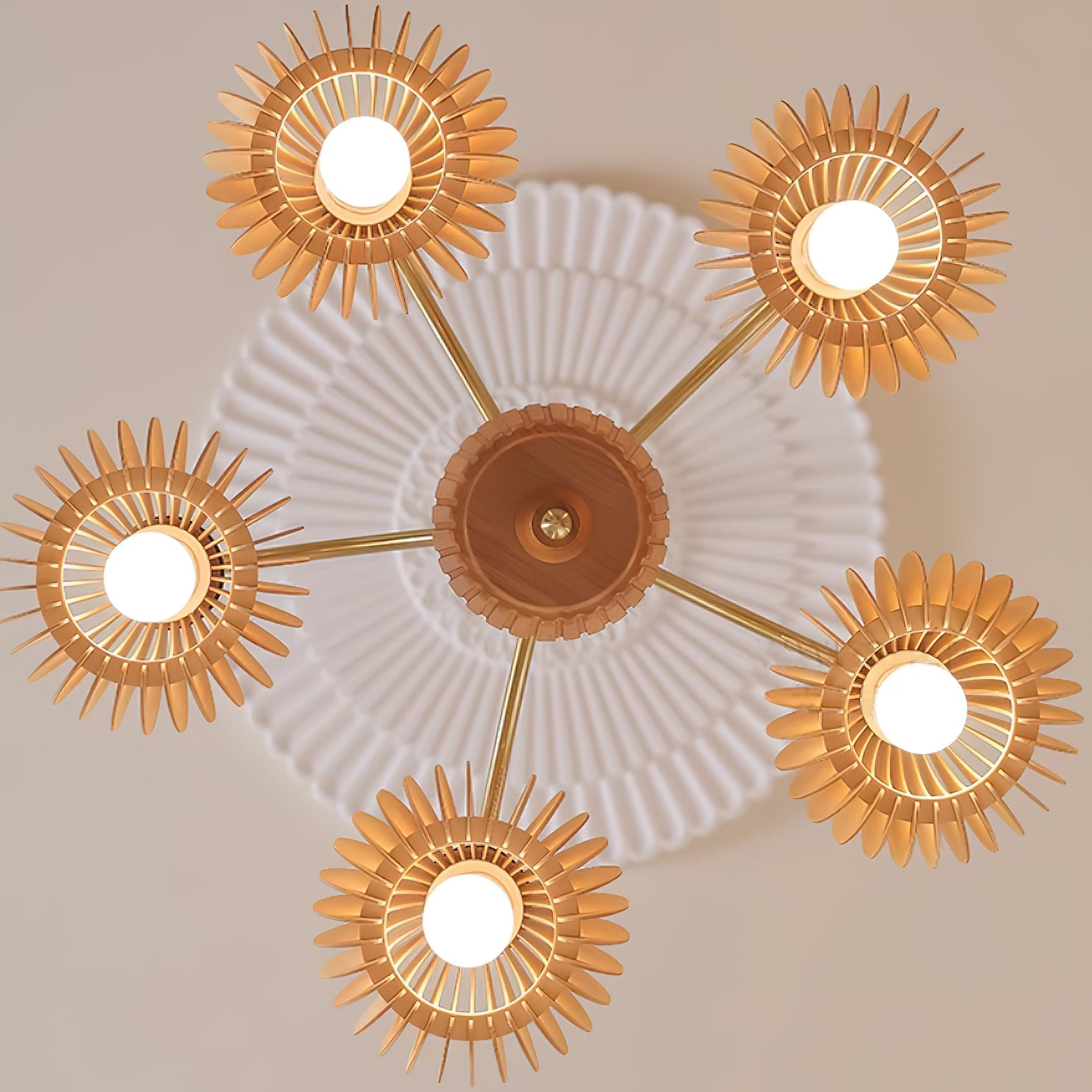 Autumn Glow Pumpkin Wooden Chandelier - Letslighting