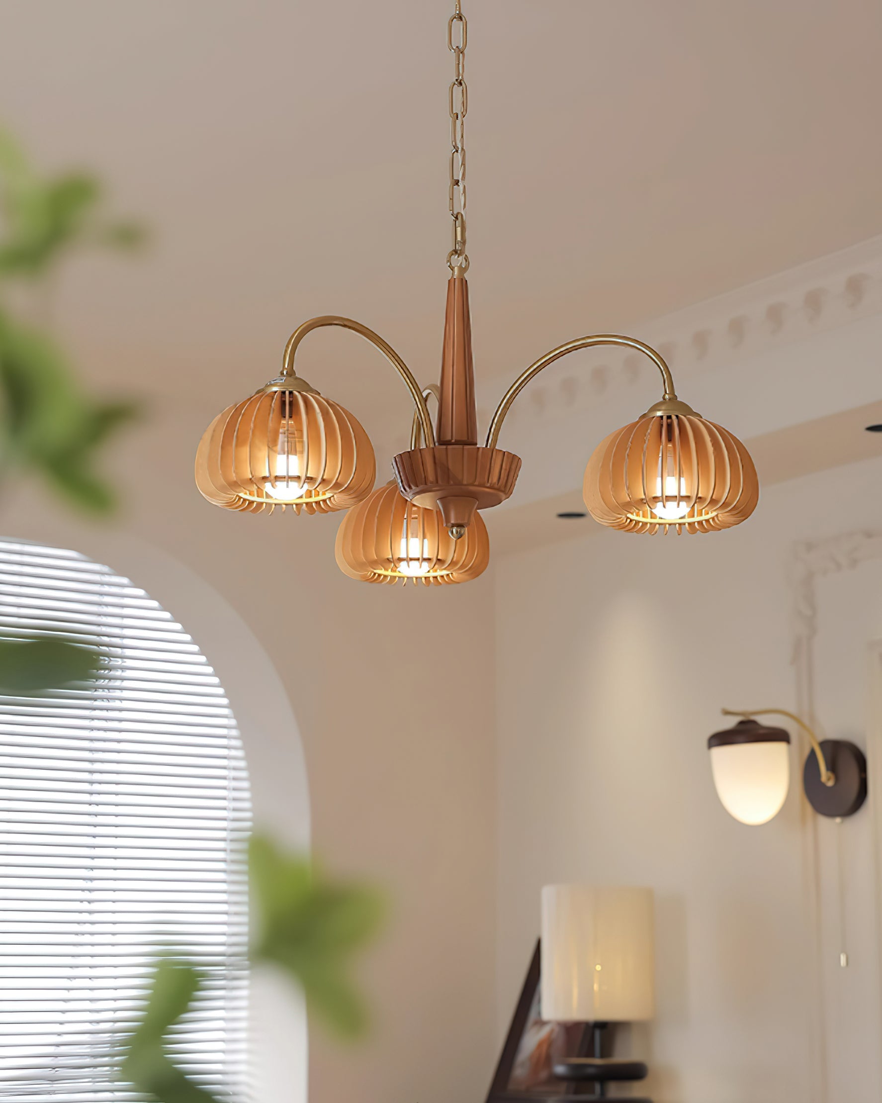 Autumn Glow Pumpkin Wooden Chandelier - Letslighting