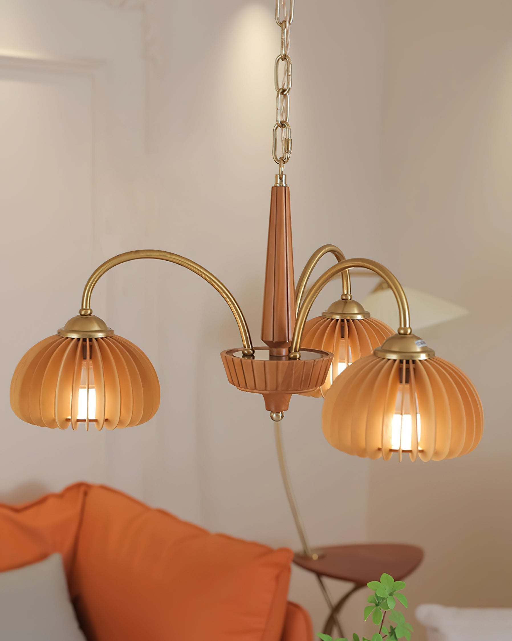 Autumn Glow Pumpkin Wooden Chandelier - Letslighting