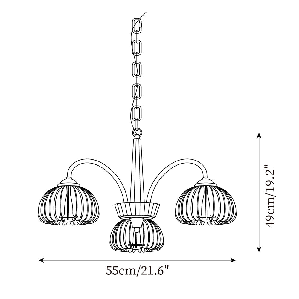 Autumn Glow Pumpkin Wooden Chandelier - Letslighting