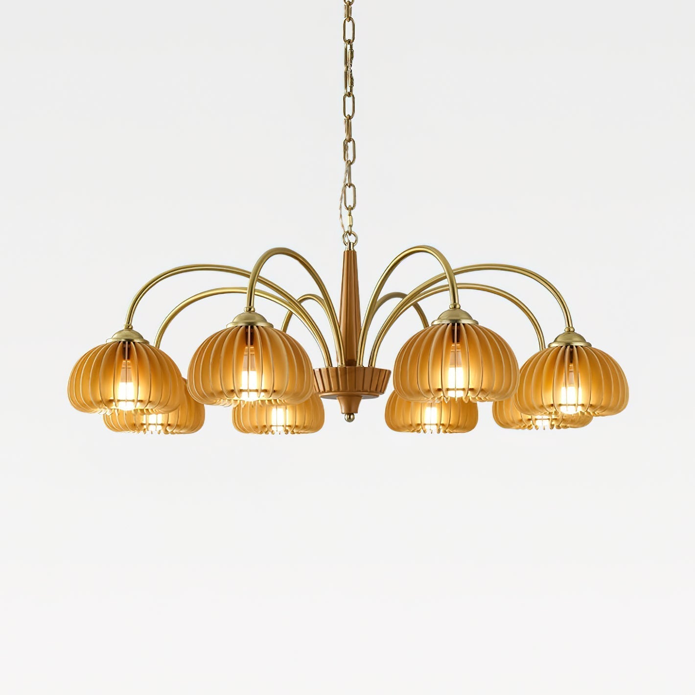 Autumn Glow Pumpkin Wooden Chandelier - Letslighting