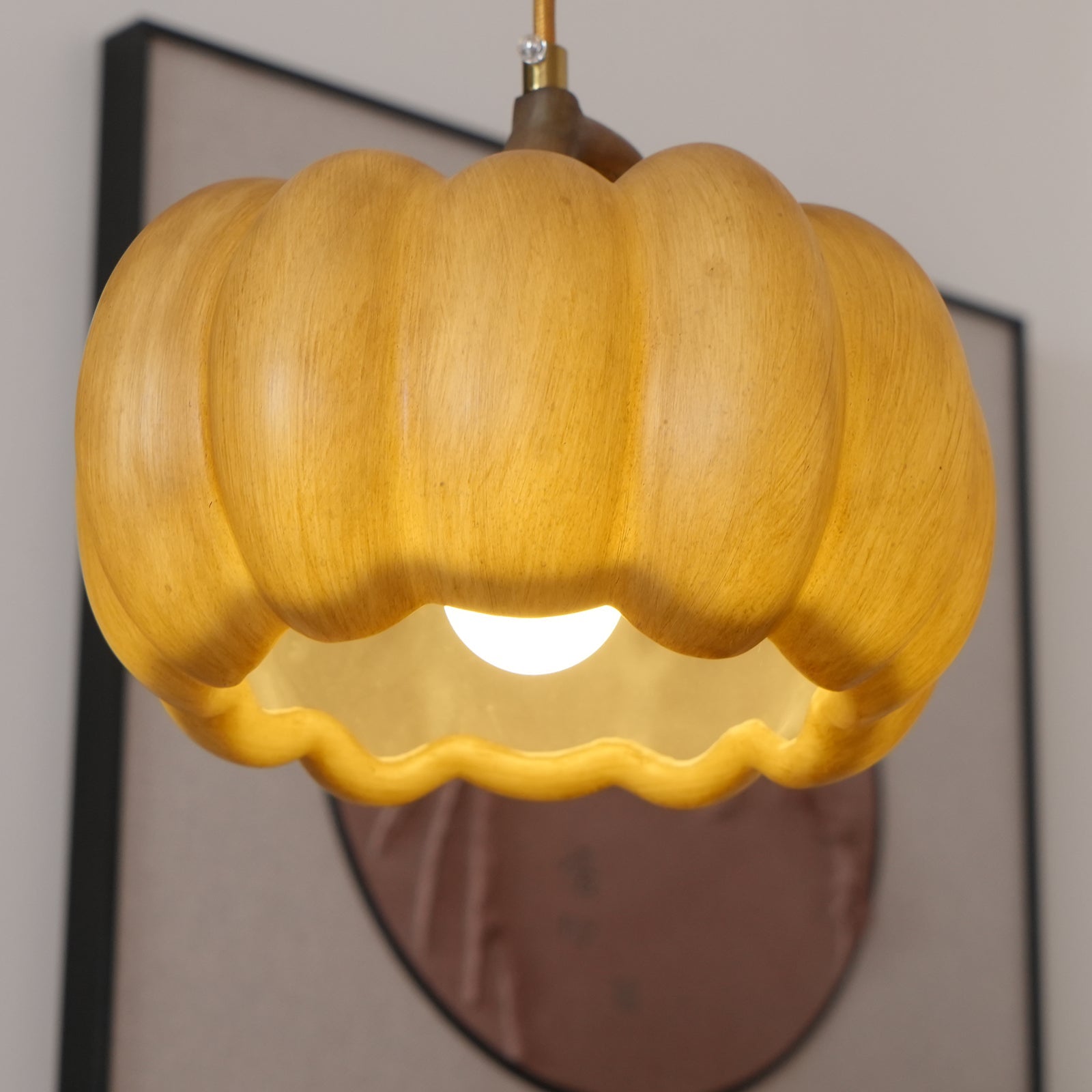 Duzy Pumpkin Pendant Lamp Resin Vintage Japanese - Letslighting