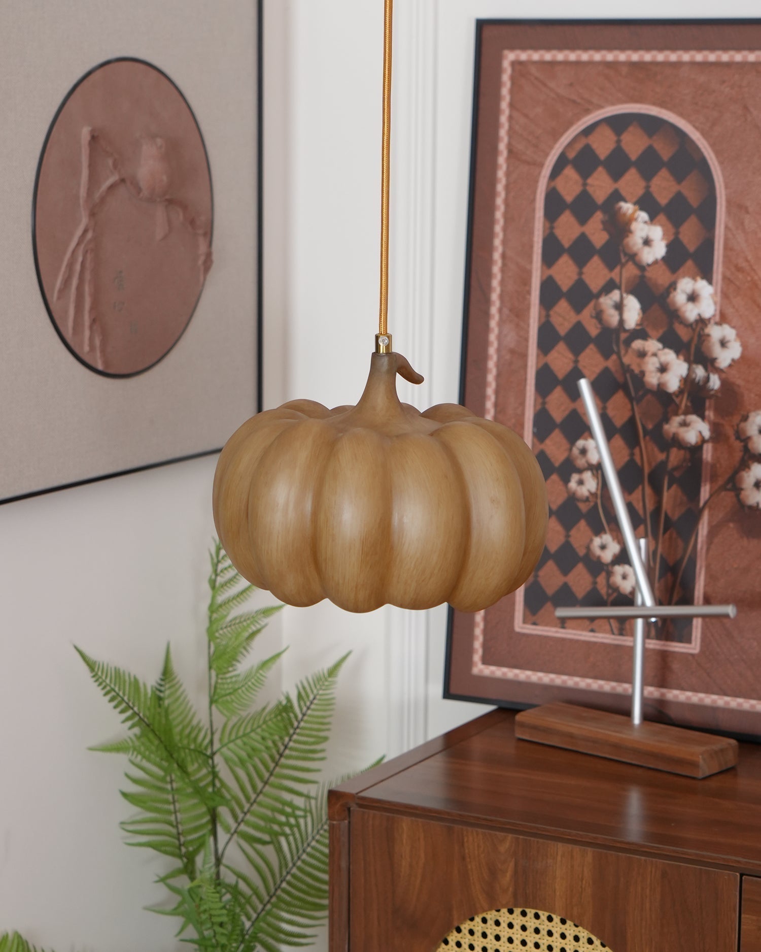 Duzy Pumpkin Pendant Lamp Resin Vintage Japanese - Letslighting