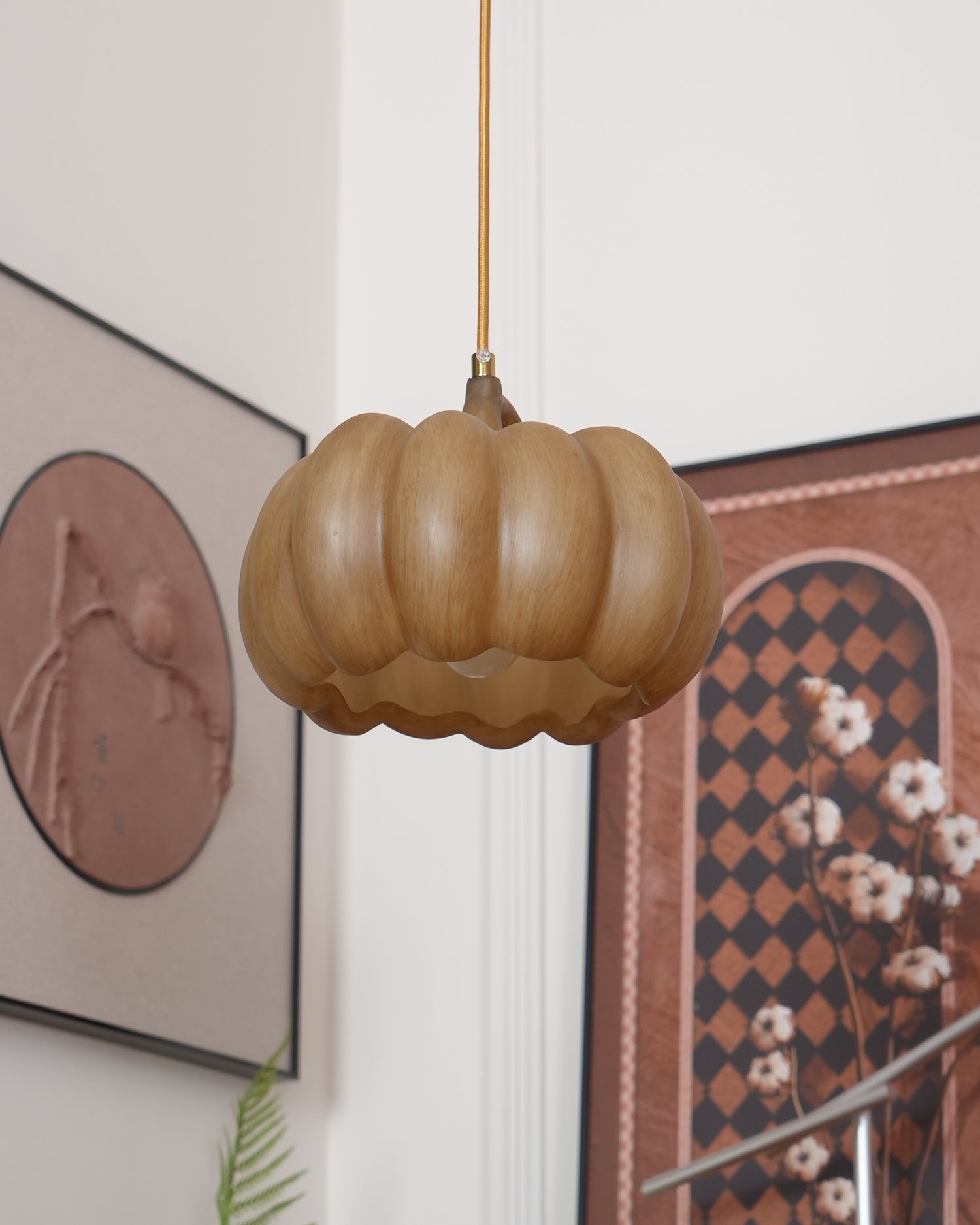Duzy Pumpkin Pendant Lamp Resin Vintage Japanese - Letslighting