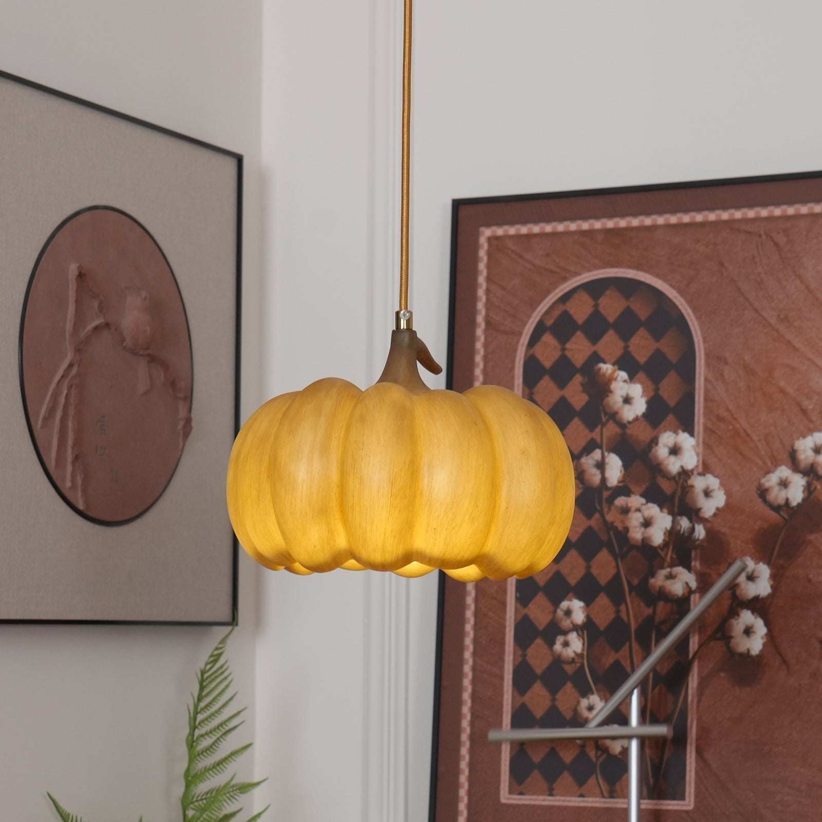 Duzy Pumpkin Pendant Lamp Resin Vintage Japanese - Letslighting