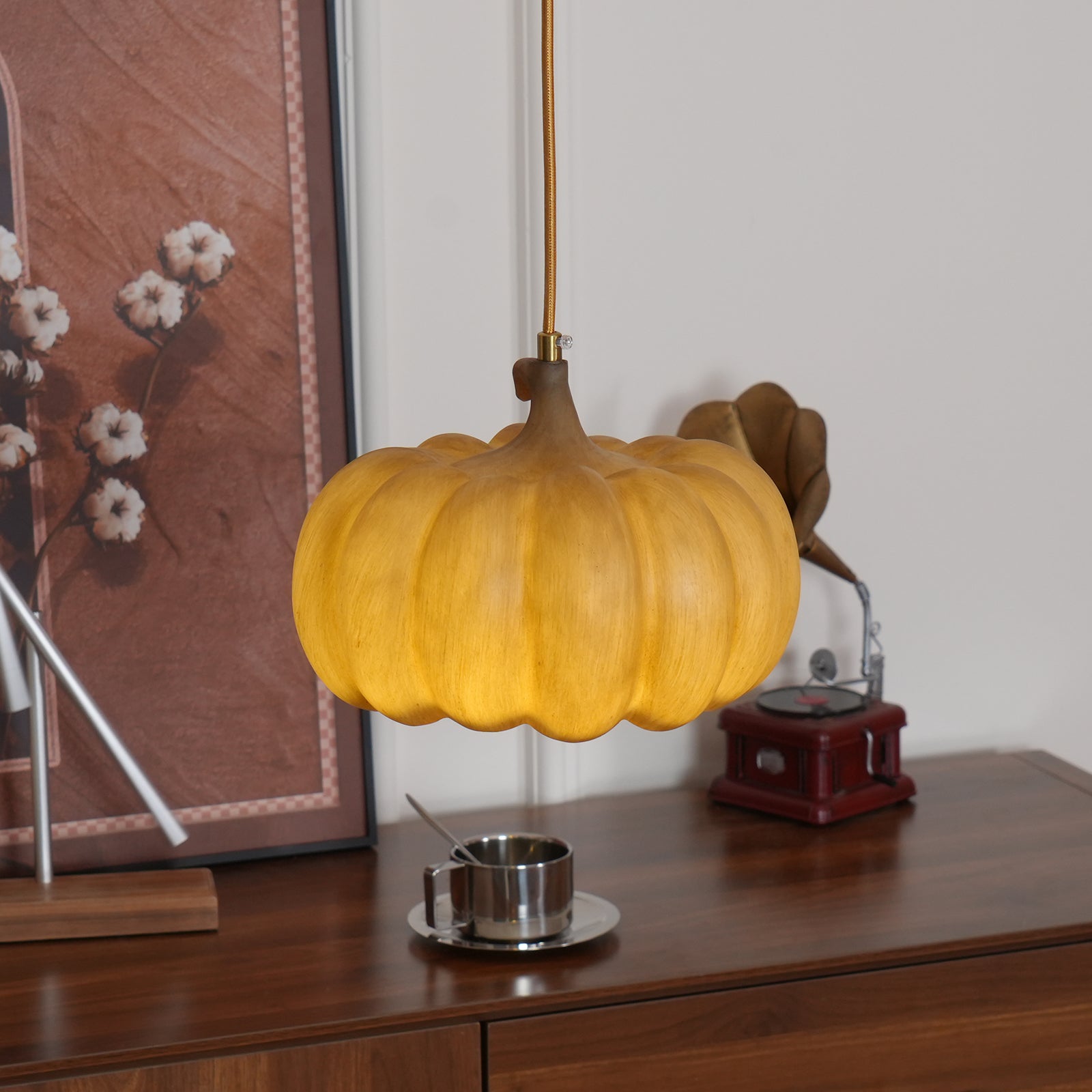 Duzy Pumpkin Pendant Lamp Resin Vintage Japanese - Letslighting