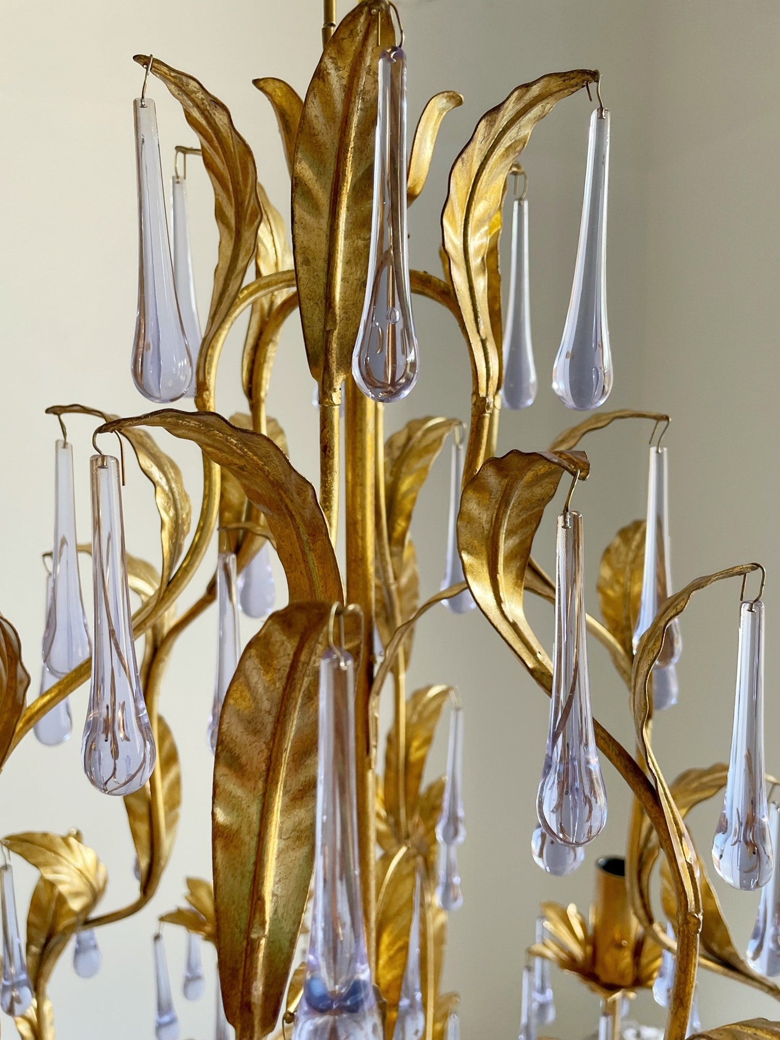 Ilvenel Postmodern Luxury Birdcage Purple Glass Chandelier - Lamp Copper