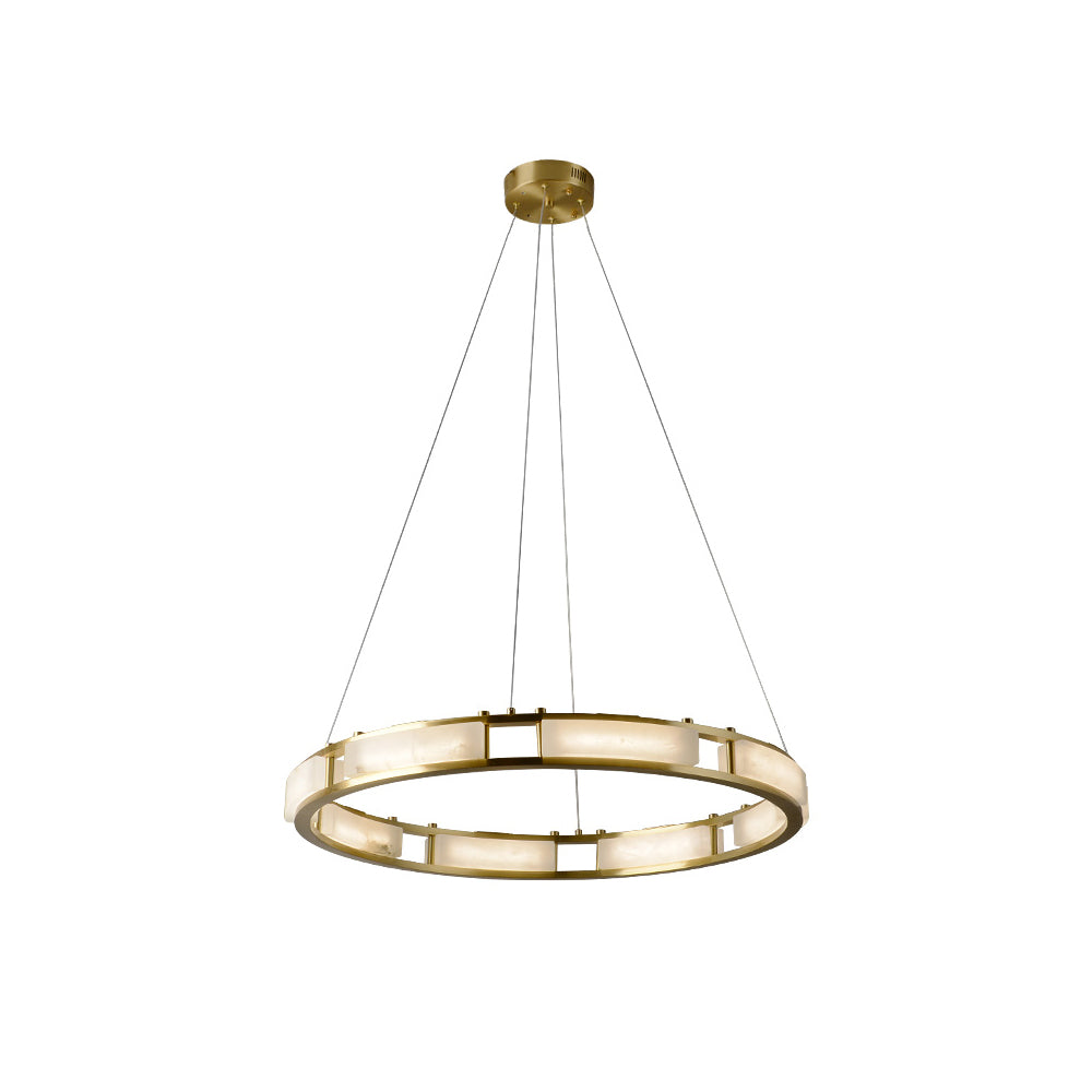 Cuzora Lustre Minimaliste en Laiton et Albâtre - Neutralighting
