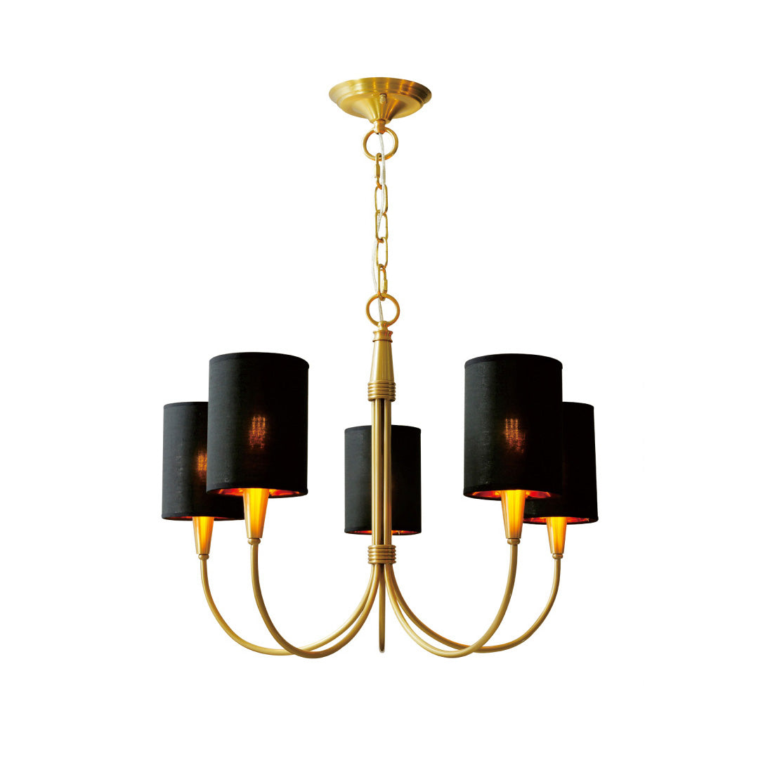 Armira Vintage Industrial Metal Fabric Chandelier - Lamp Copper
