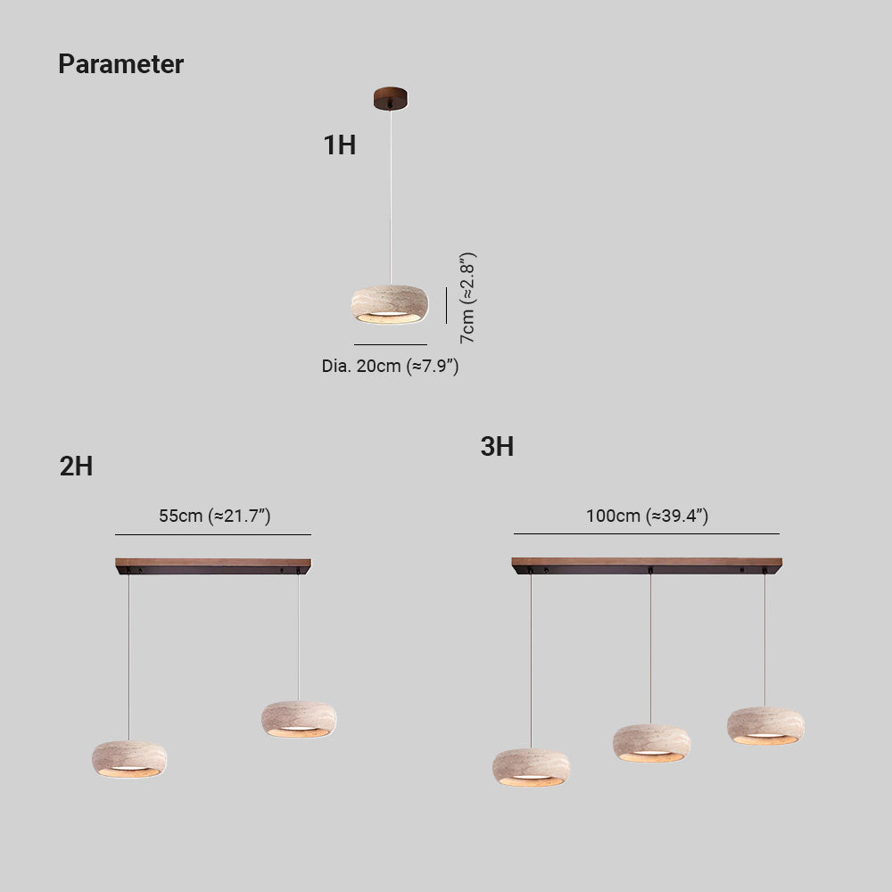 Tova Suspensions en Travertin en Forme de Donut - Neutralighting