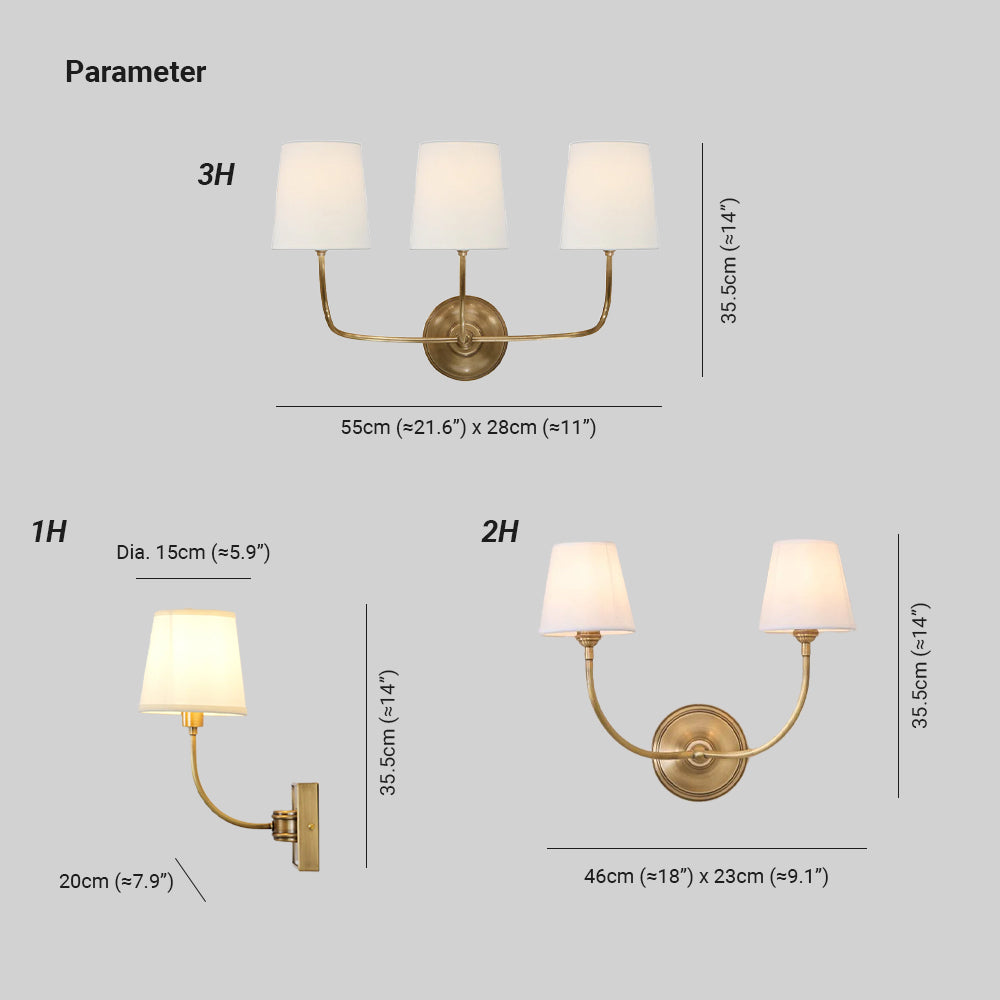 Victor Applique Murale en Bronze Noir et Tissu - Neutralighting