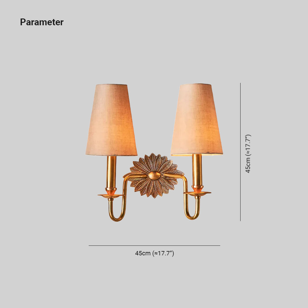 Violet Applique Murale Intérieure en Tissu avec Plaque Florale