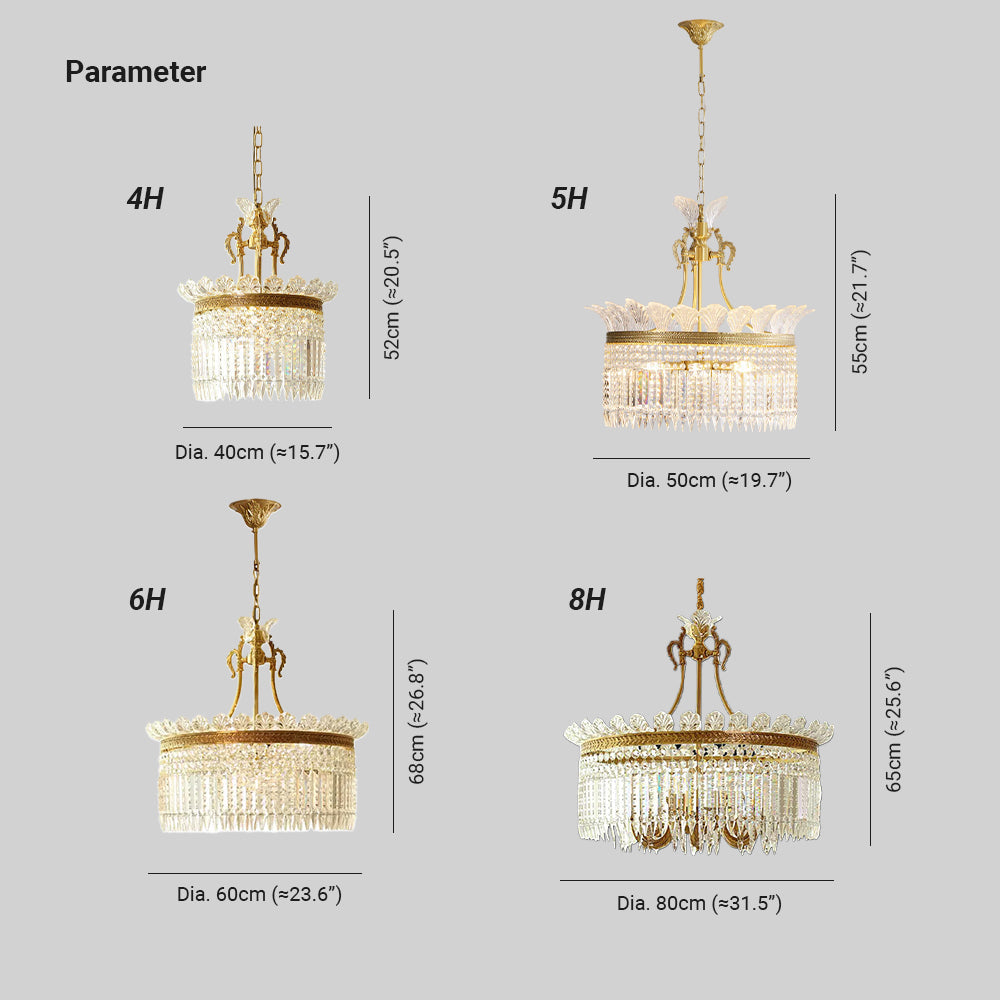 Xelra Lustre en Laiton & Cristal