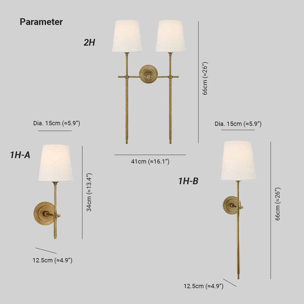 Theodore Applique Murale en Laiton et Tissu - Neutralighting