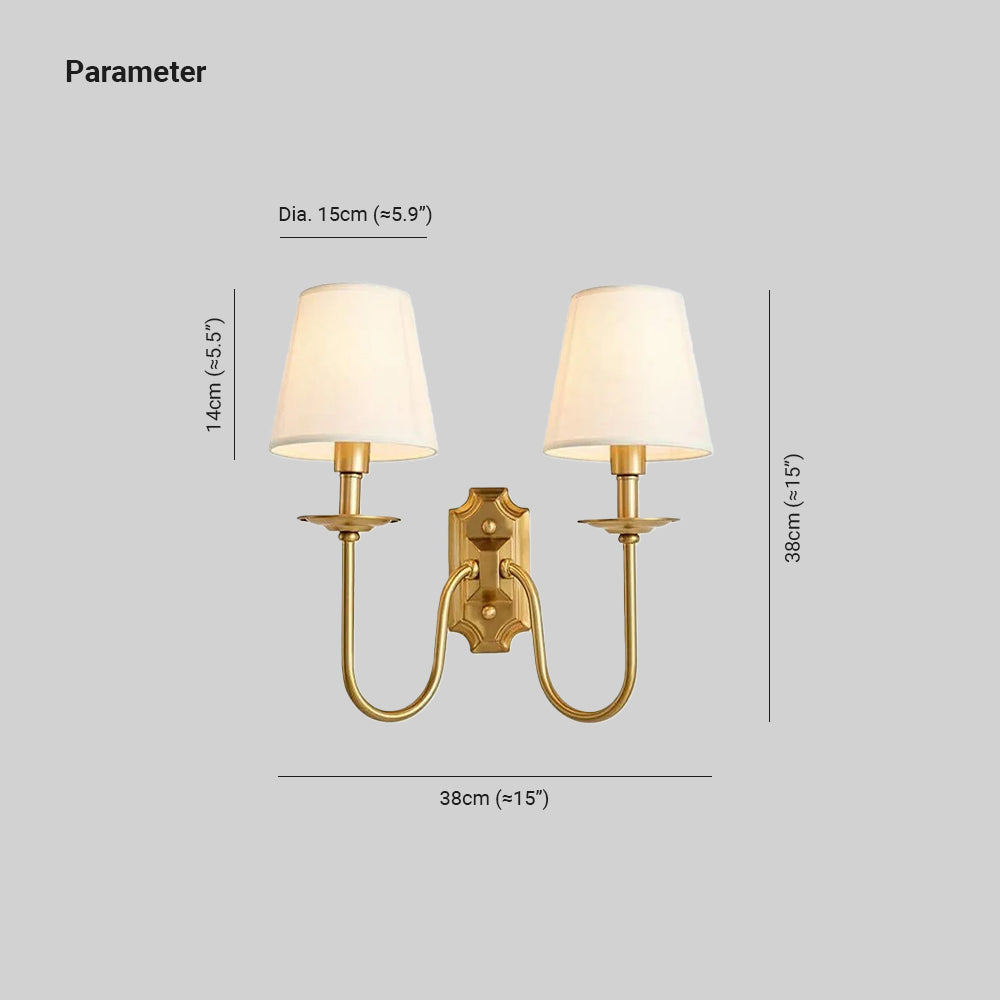 Chloe Applique Murale Vintage avec Abat-Jours en Tissu - Neutralighting