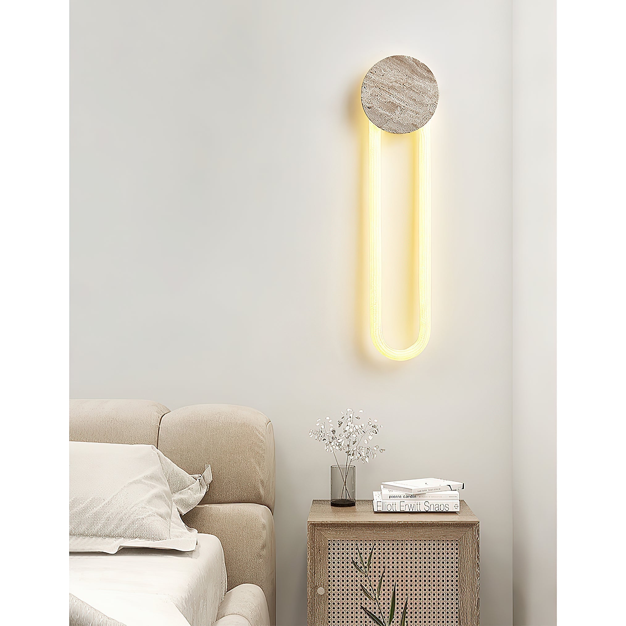 Avynor Modern Minimalist Travertine Wall Lamp - Lamp Copper