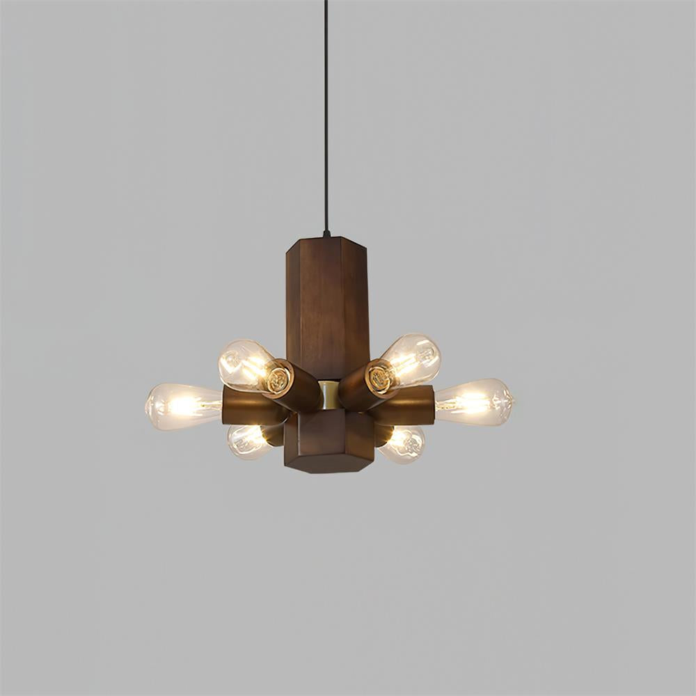 Radia Pendant Lamp Wood Exposed Industrial - Letslighting