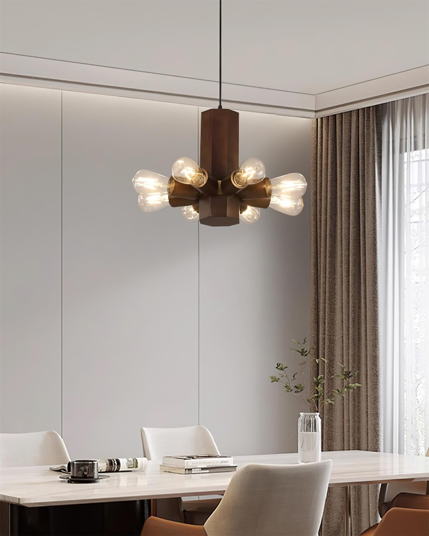 Radia Pendant Lamp Wood Exposed Industrial - Letslighting