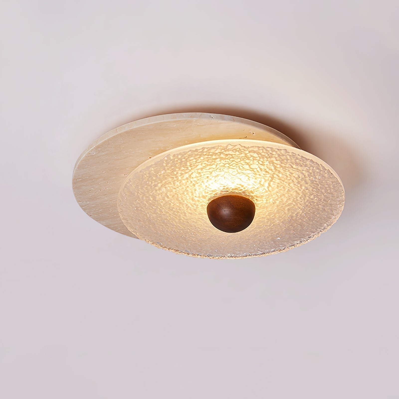 Orlora Plafonnier Circulaire en Travertin - Neutralighting