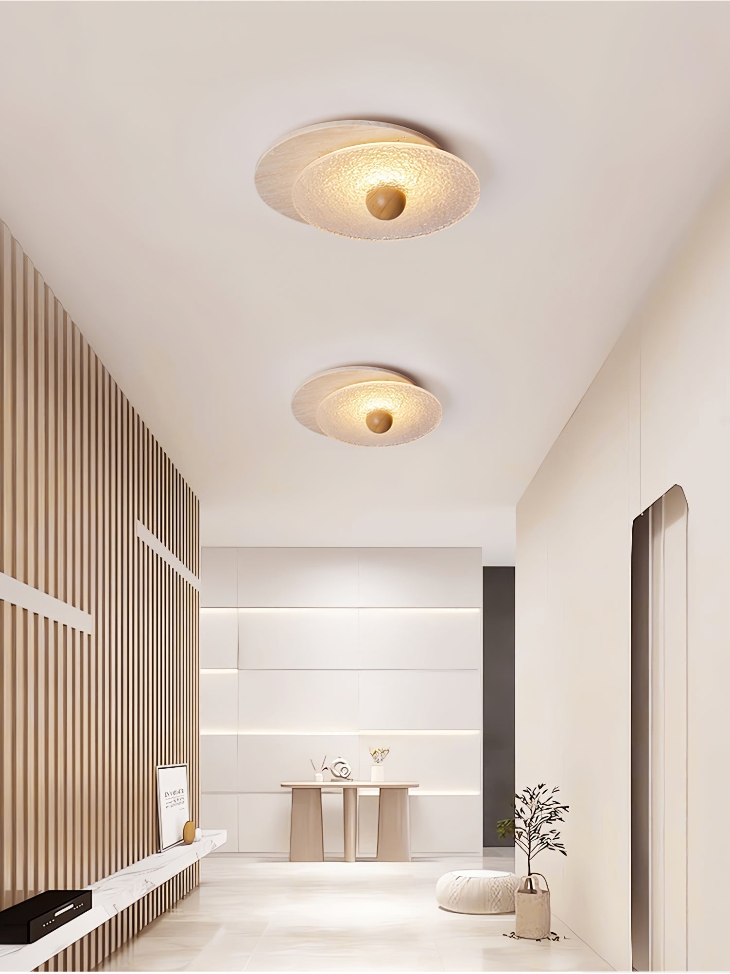 Orlora Plafonnier Circulaire en Travertin - Neutralighting