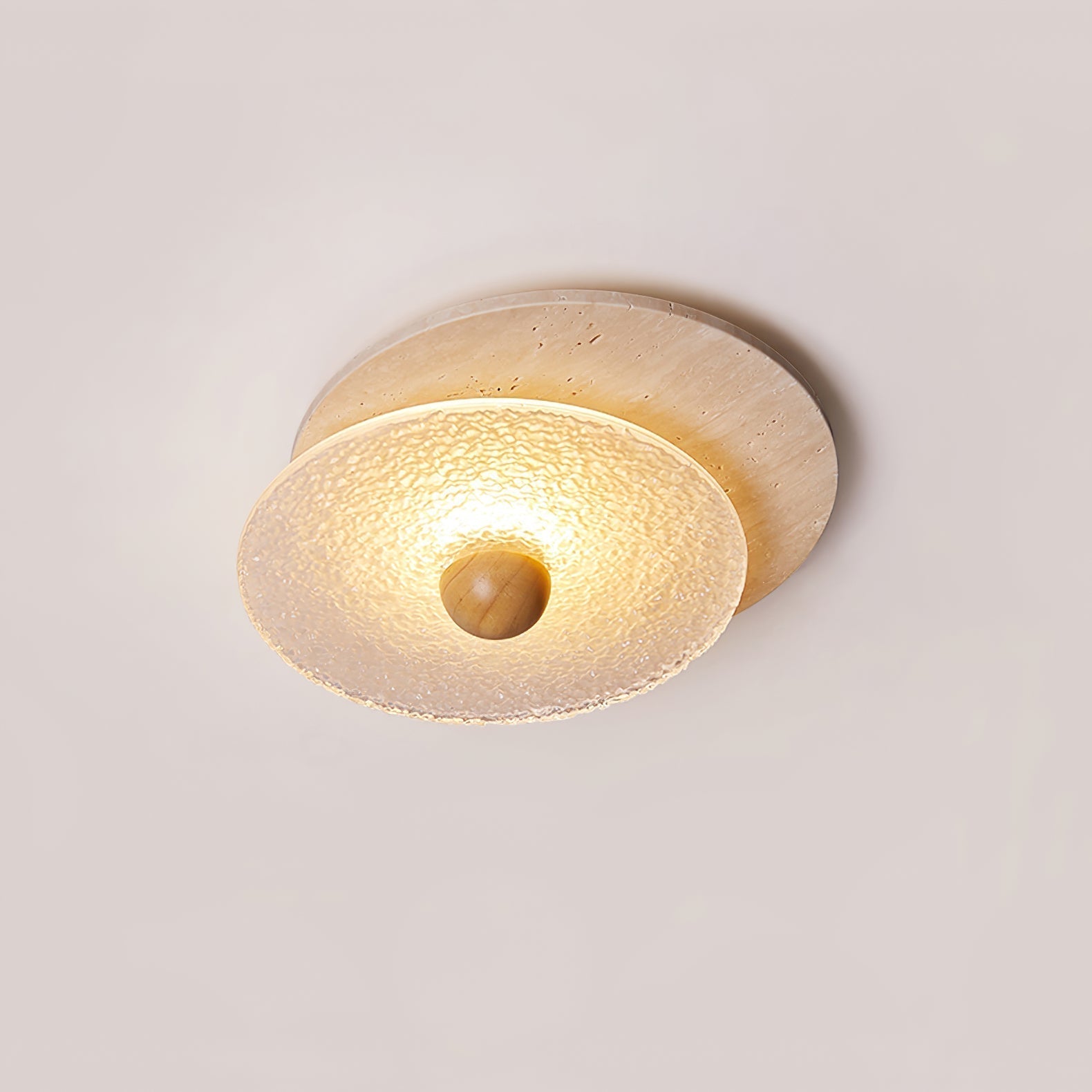 Orlora Plafonnier Circulaire en Travertin - Neutralighting