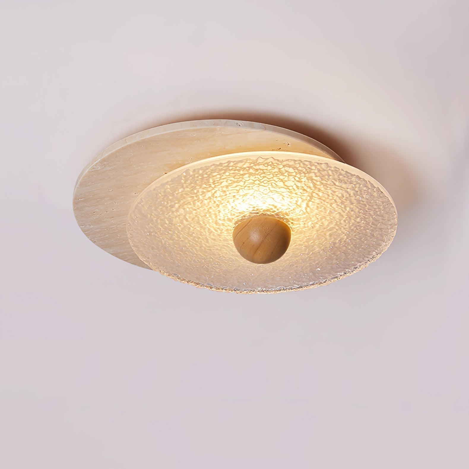 Orlora Plafonnier Circulaire en Travertin - Neutralighting