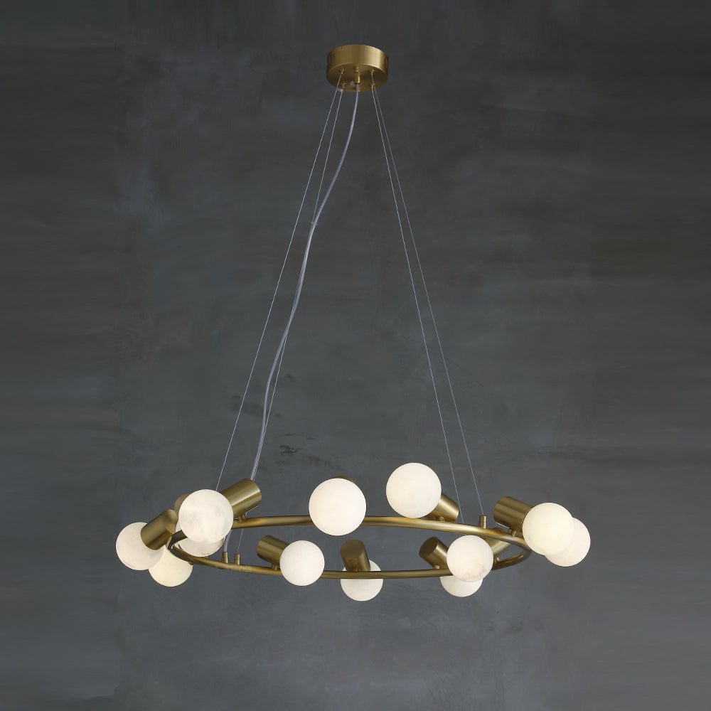 Nyphaiel Postmodern Luxury Alabaster Chandelier - Lamp Copper