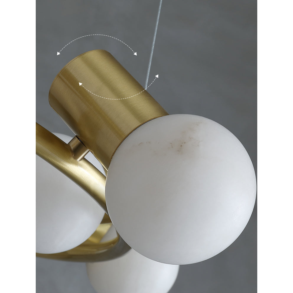 Nyphaiel Postmodern Luxury Alabaster Chandelier - Lamp Copper