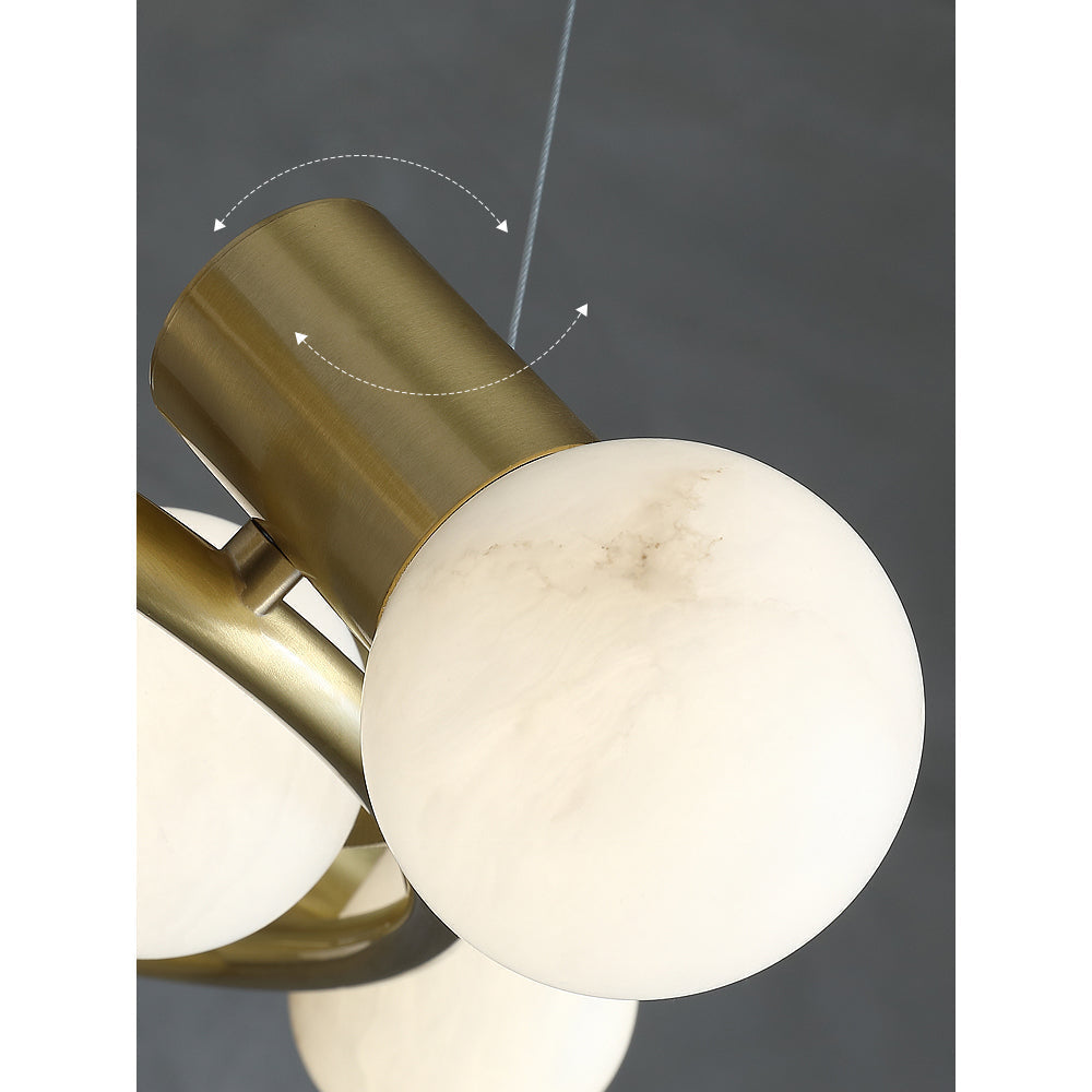 Nyphaiel Postmodern Luxury Alabaster Chandelier - Lamp Copper
