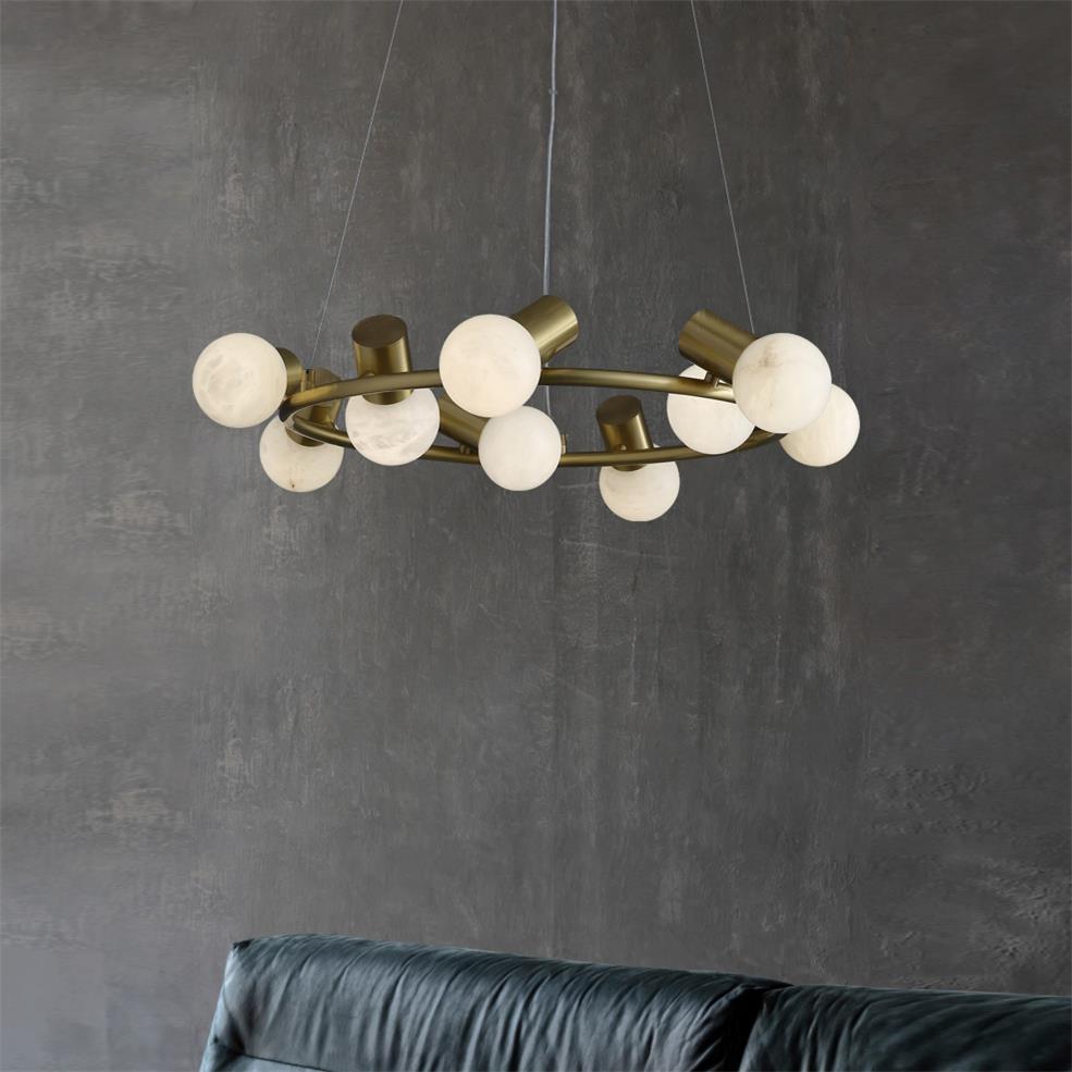 Nyphaiel Postmodern Luxury Alabaster Chandelier - Lamp Copper