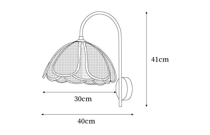 Edria Lustra Applique Murale Rattan Forme Pétale Élégante - Neutralighting