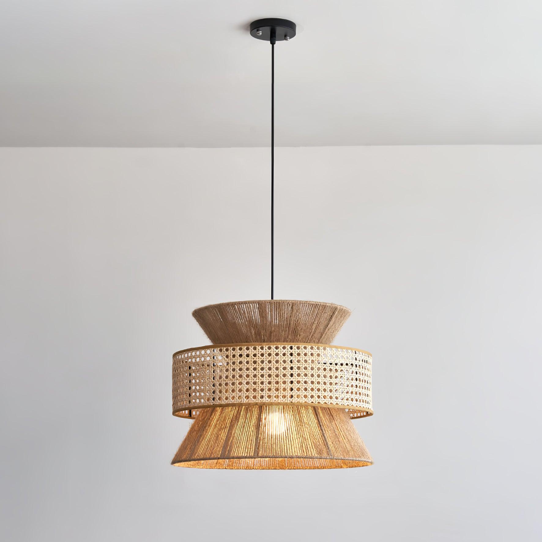 Ophelia Lustra Lampe Suspendue Rattan Tissé Élégante - Neutralighting
