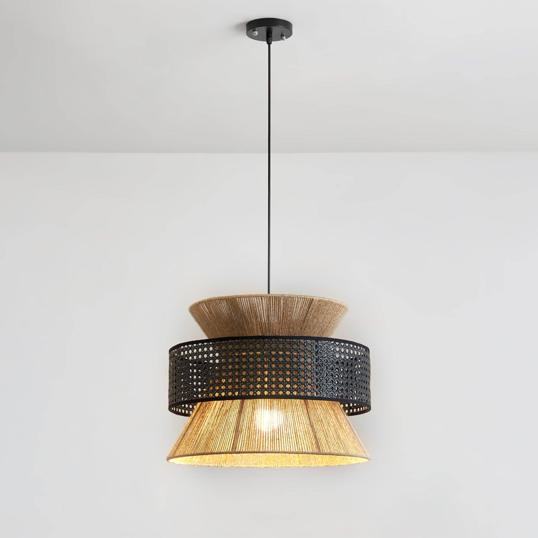 Ophelia Lustra Lampe Suspendue Rattan Tissé Élégante - Neutralighting