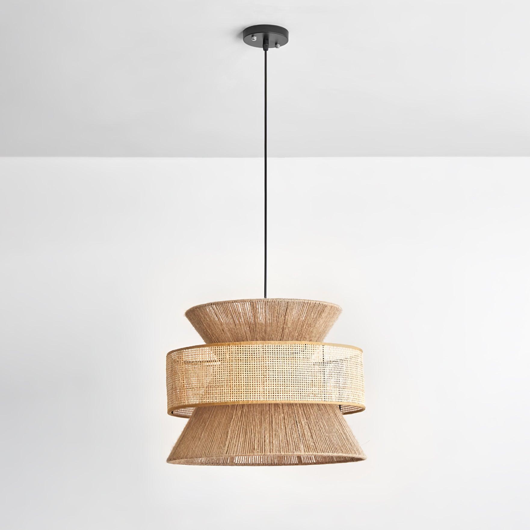 Ophelia Lustra Lampe Suspendue Rattan Tissé Élégante - Neutralighting