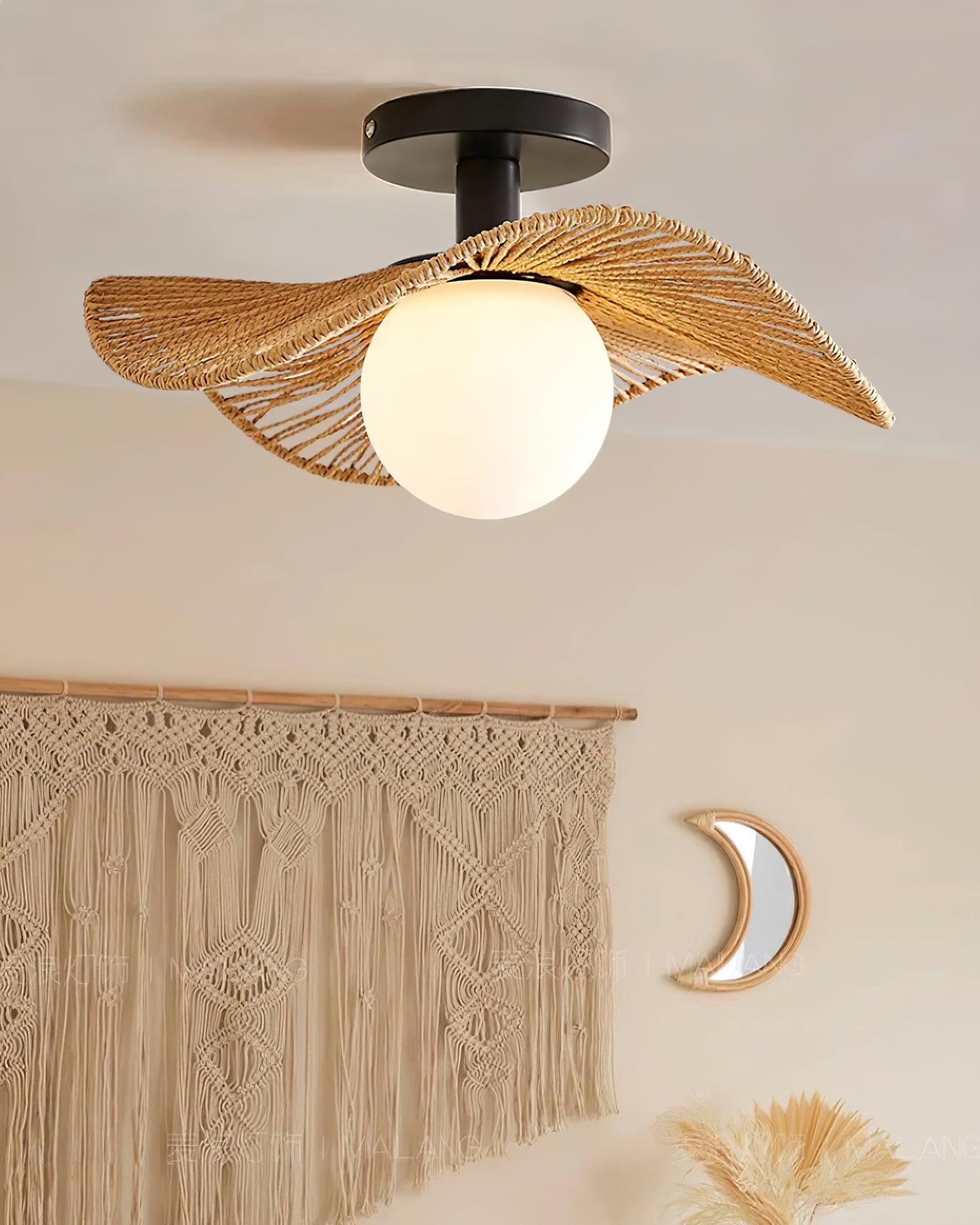 Fynora Lustra Plafonnier Semi-Encastré Tissé Élégant - Neutralighting