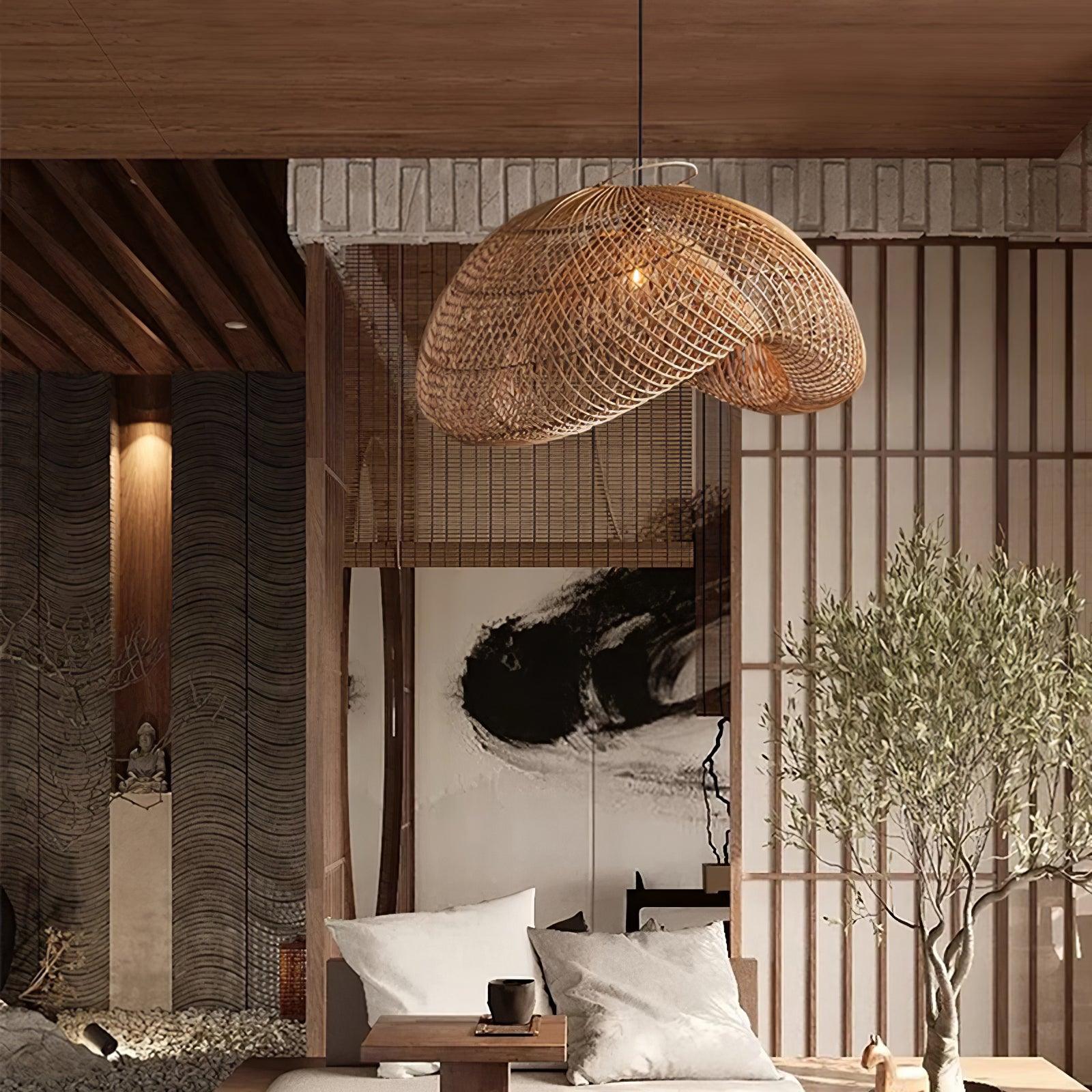 Juno Suspension style rustique en rotin