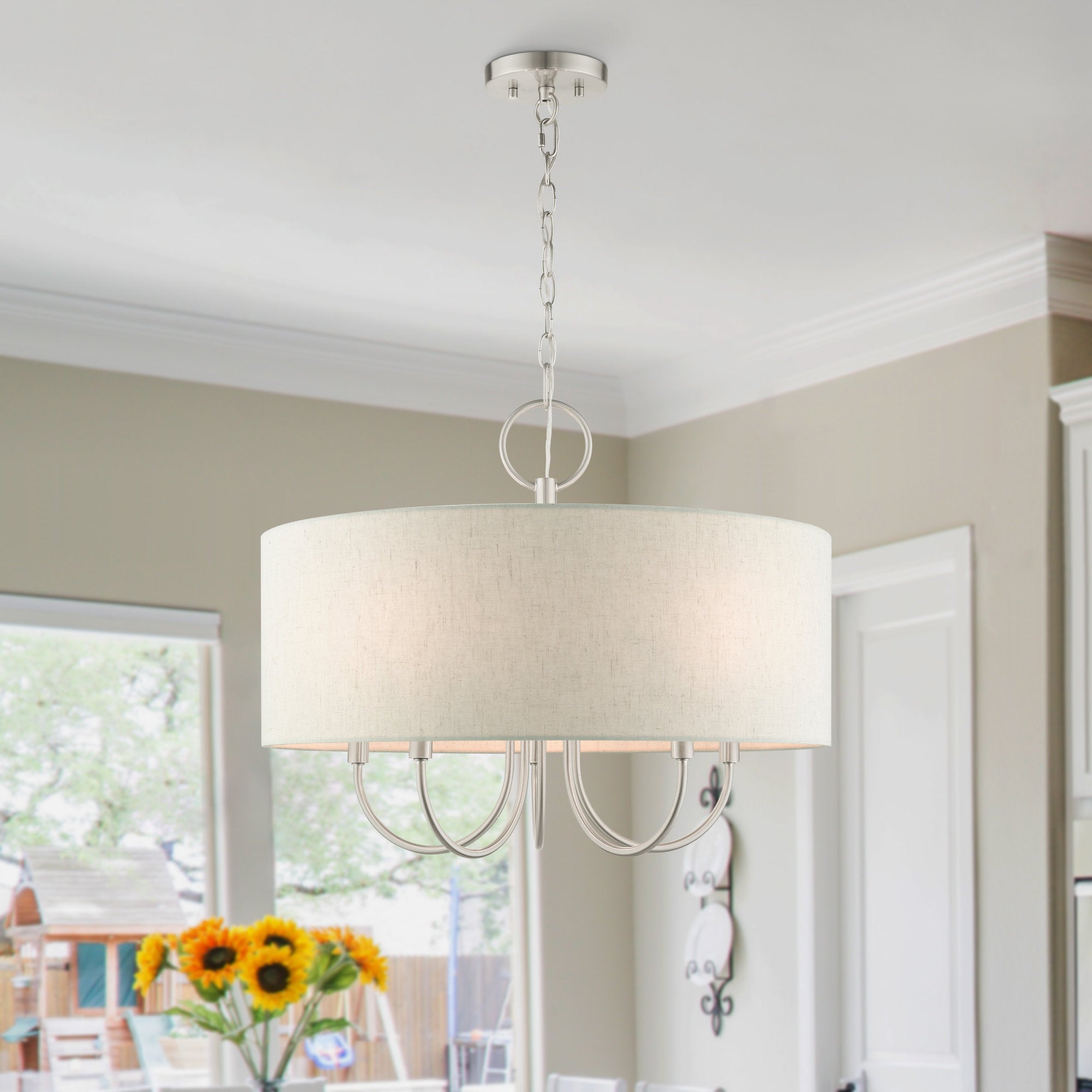Ovyneth Classic Vintage Drum Fabric Chandelier - Lamp Copper