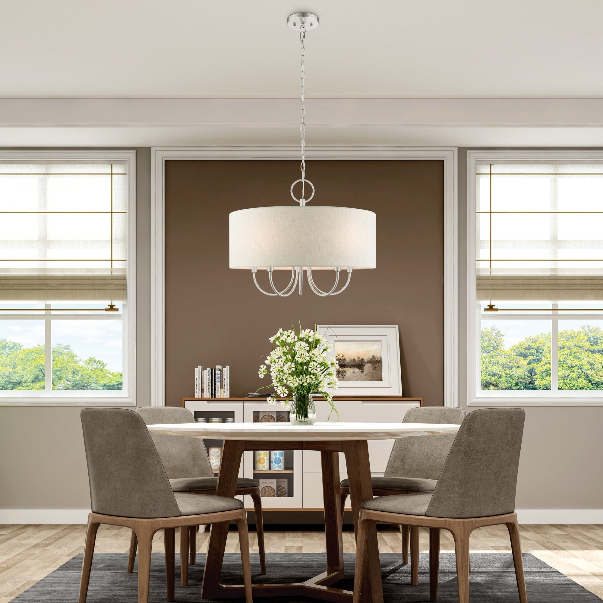 Ovyneth Classic Vintage Drum Fabric Chandelier - Lamp Copper