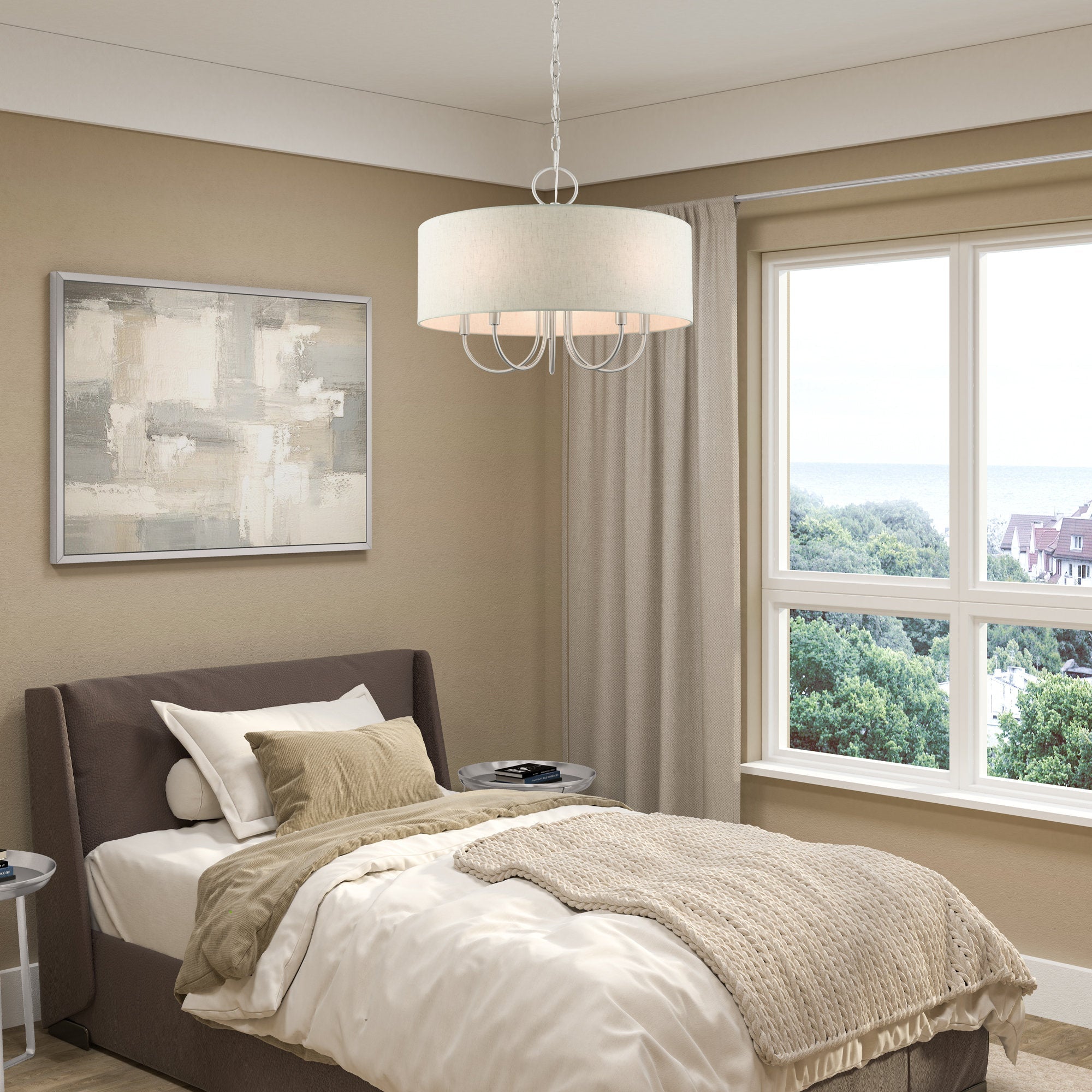 Ovyneth Classic Vintage Drum Fabric Chandelier - Lamp Copper
