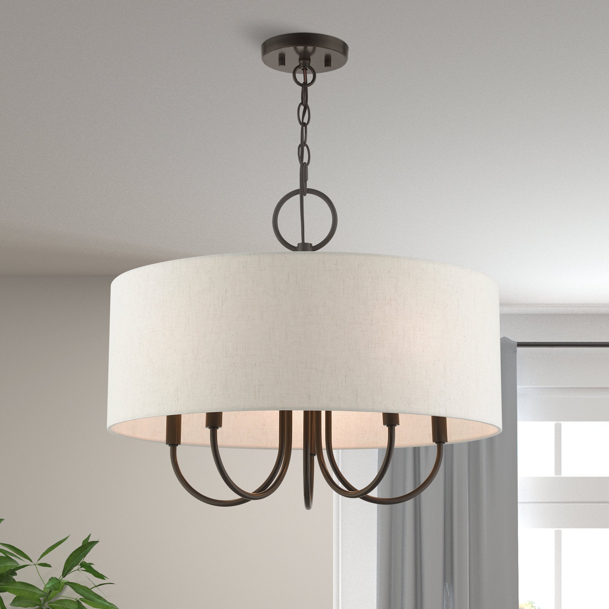 Ovyneth Classic Vintage Drum Fabric Chandelier - Lamp Copper