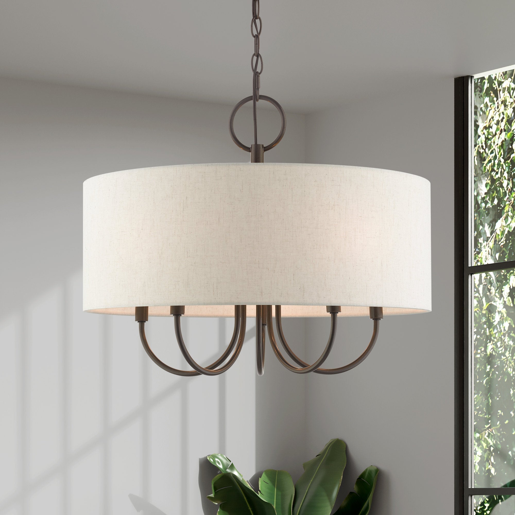 Ovyneth Classic Vintage Drum Fabric Chandelier - Lamp Copper