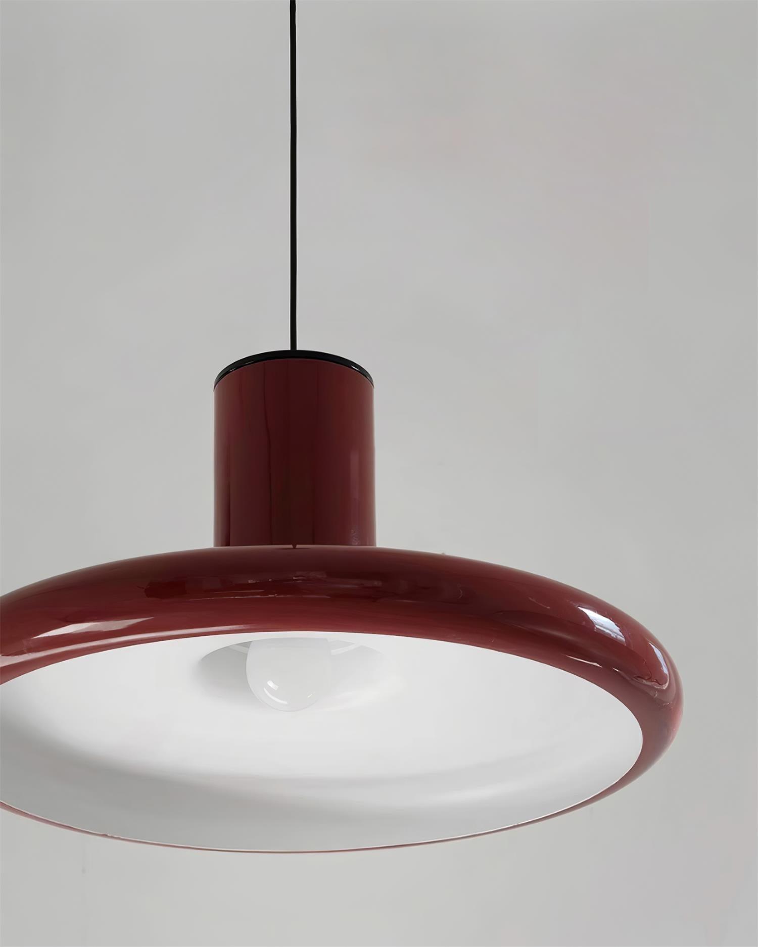 Frisbee Lampe Pendante Aluminium Rouge Industriel - Neutralighting
