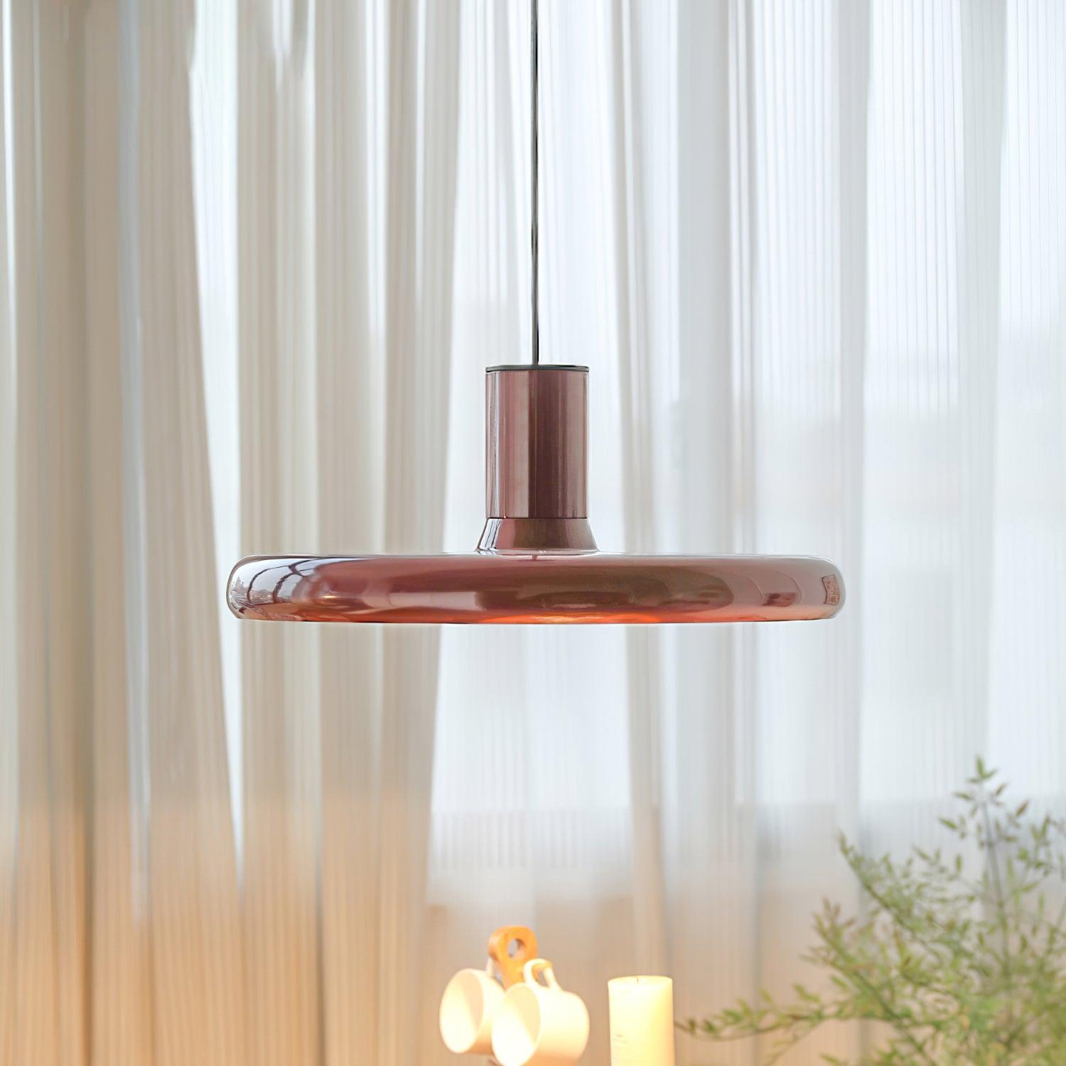 Frisbee Lampe Pendante Aluminium Rouge Industriel - Neutralighting