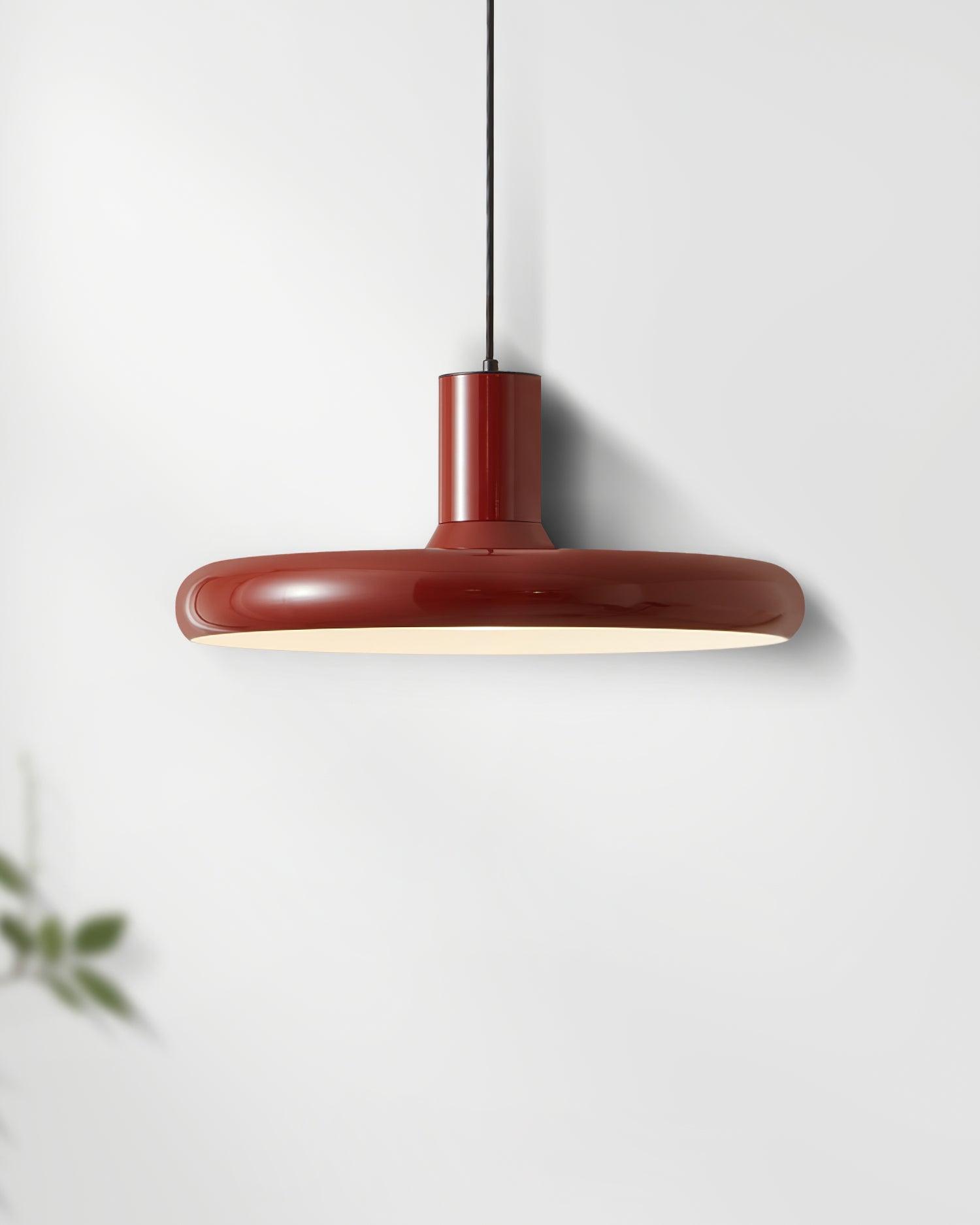 Frisbee Lampe Pendante Aluminium Rouge Industriel - Neutralighting